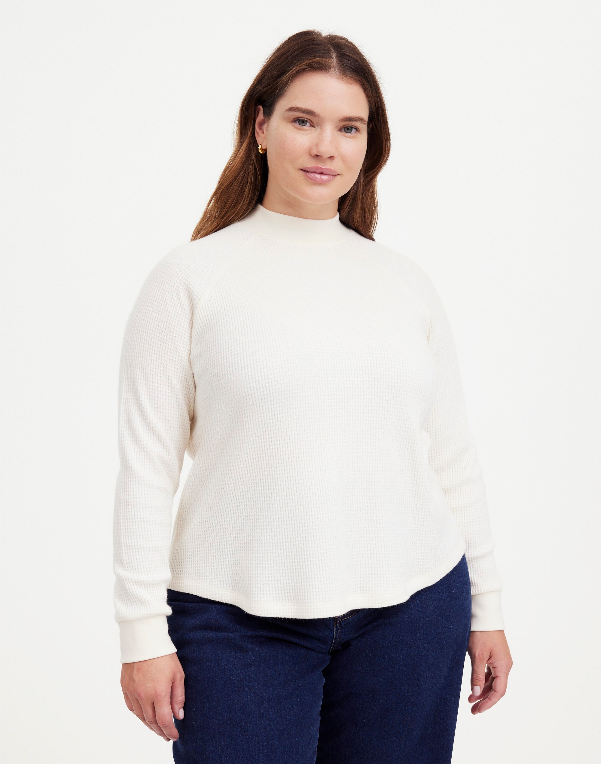 Plus Waffle-Knit Long-Sleeve Crewneck Tee | Madewell