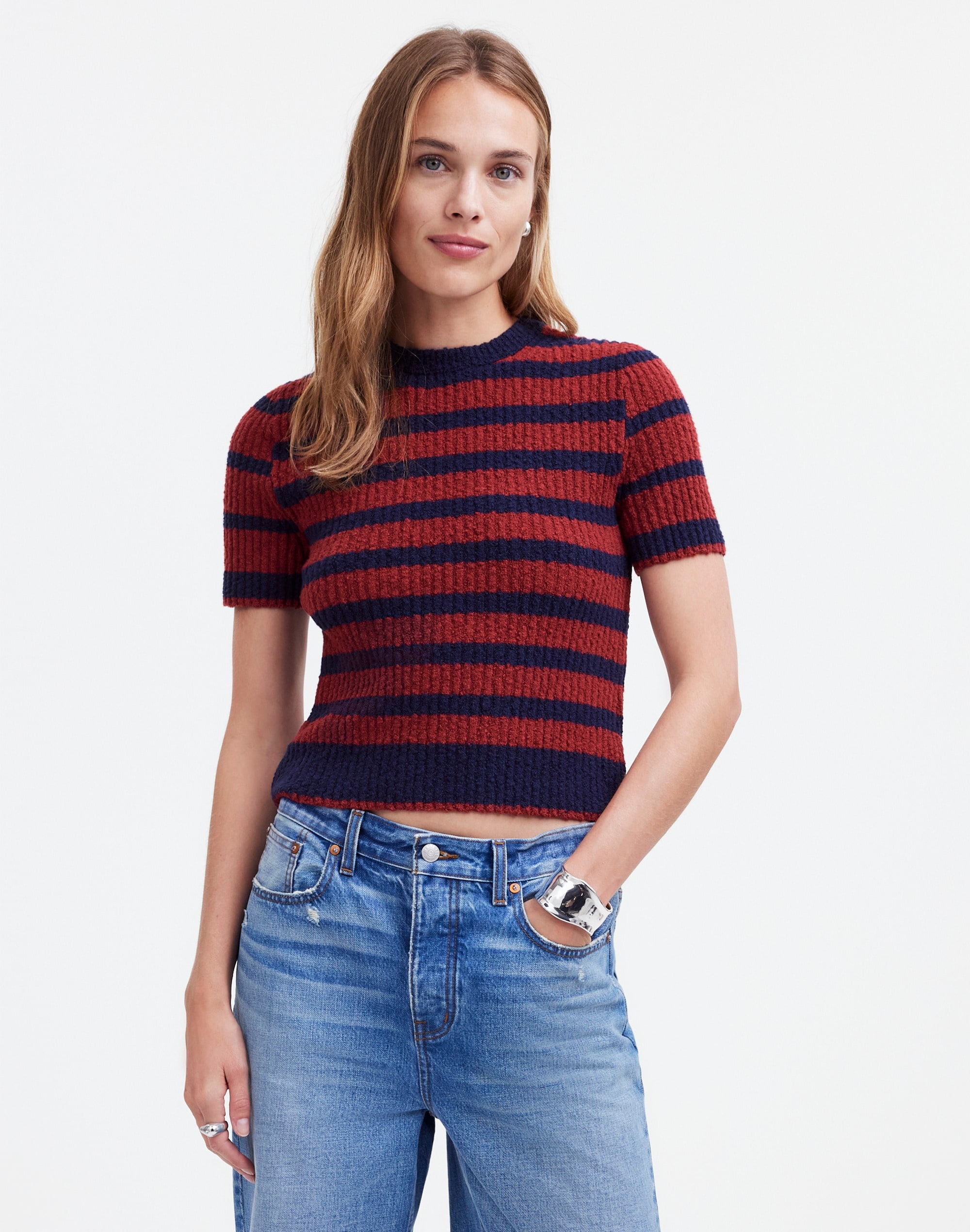 Bouclé-Knit Crewneck Sweater Tee | Madewell