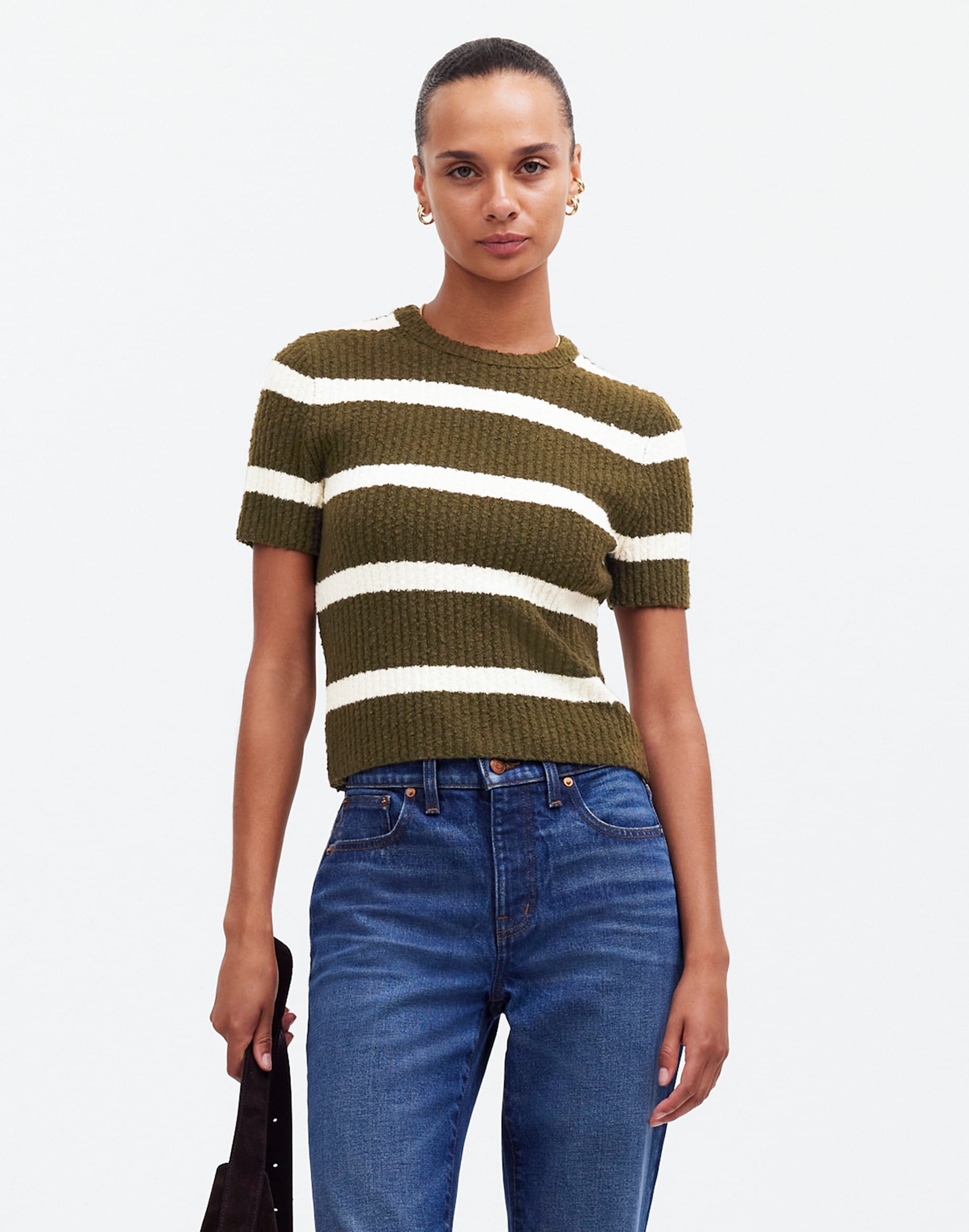 Bouclé-Knit Crewneck Sweater Tee | Madewell