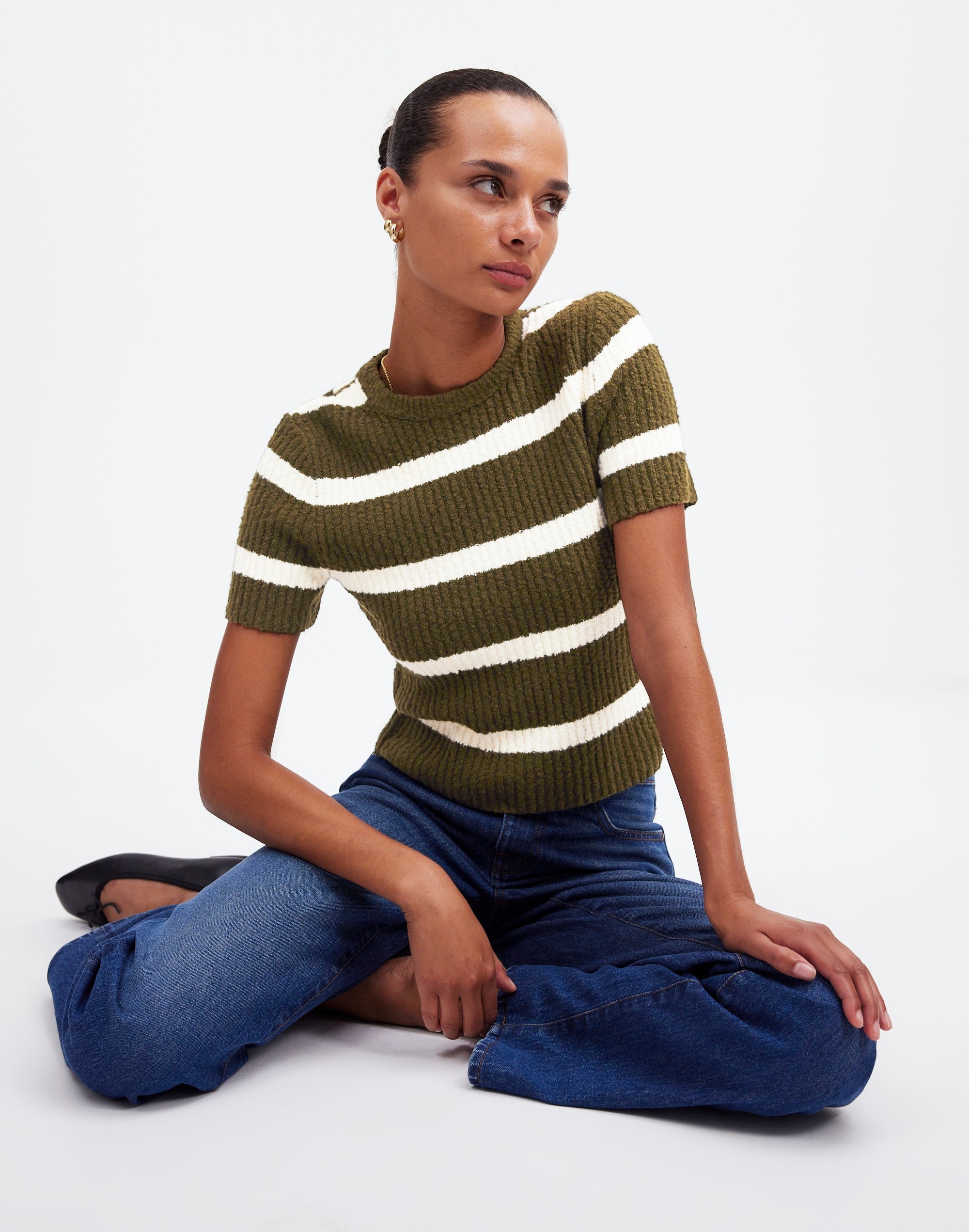 Bouclé-Knit Crewneck Sweater Tee | Madewell