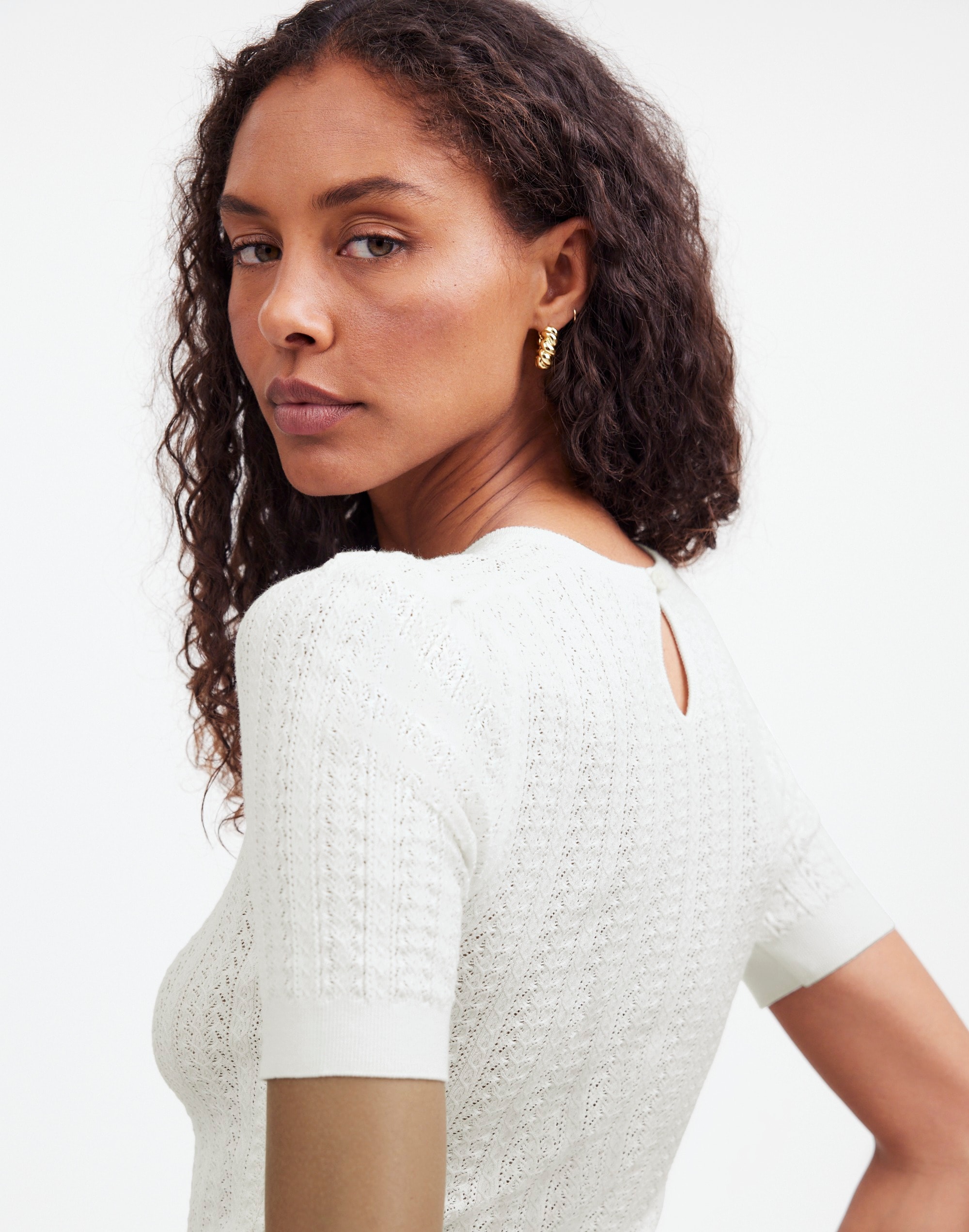 The Signature Open-Knit Crewneck Sweater Tee | Madewell