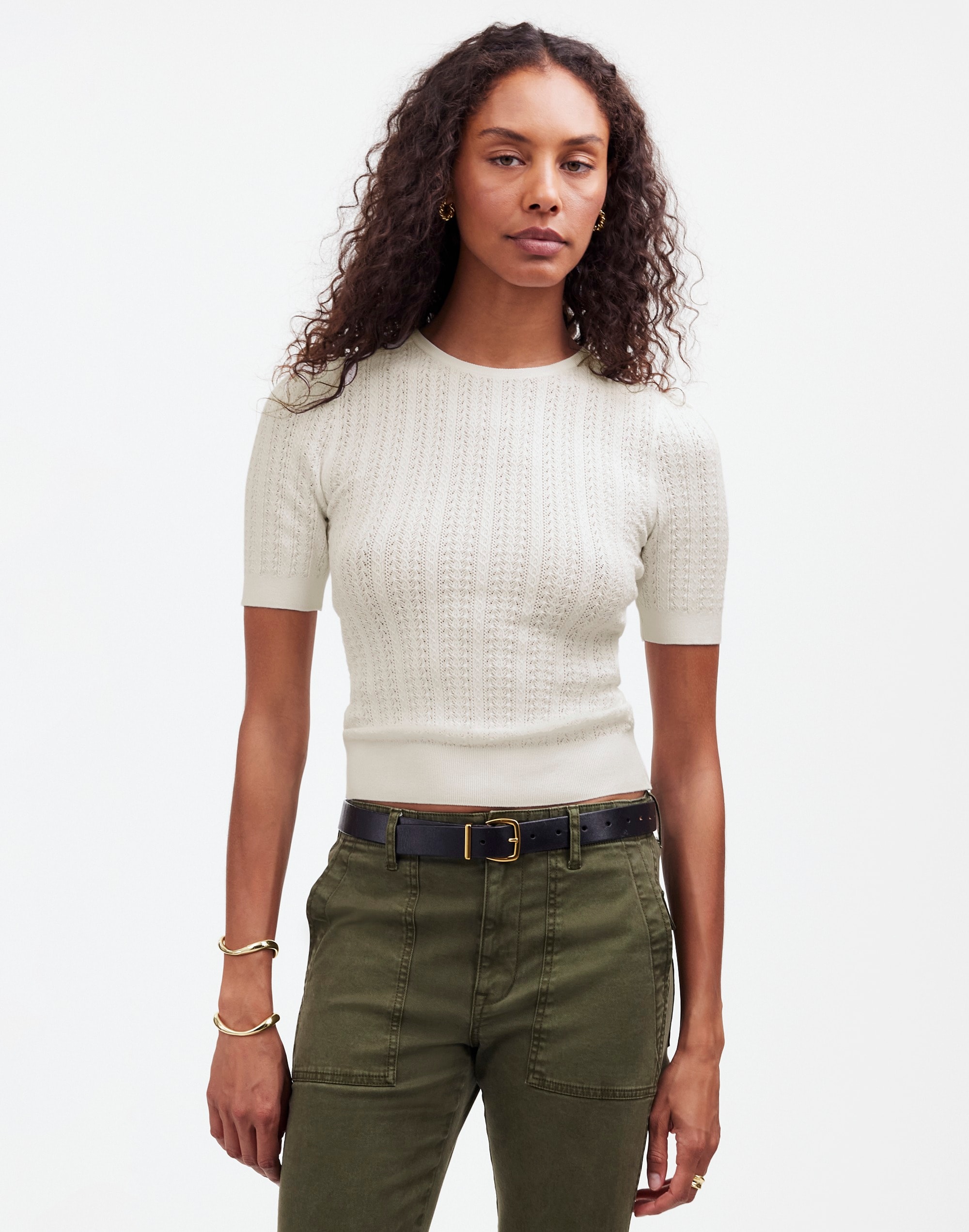 The Signature Open-Knit Crewneck Sweater Tee | Madewell