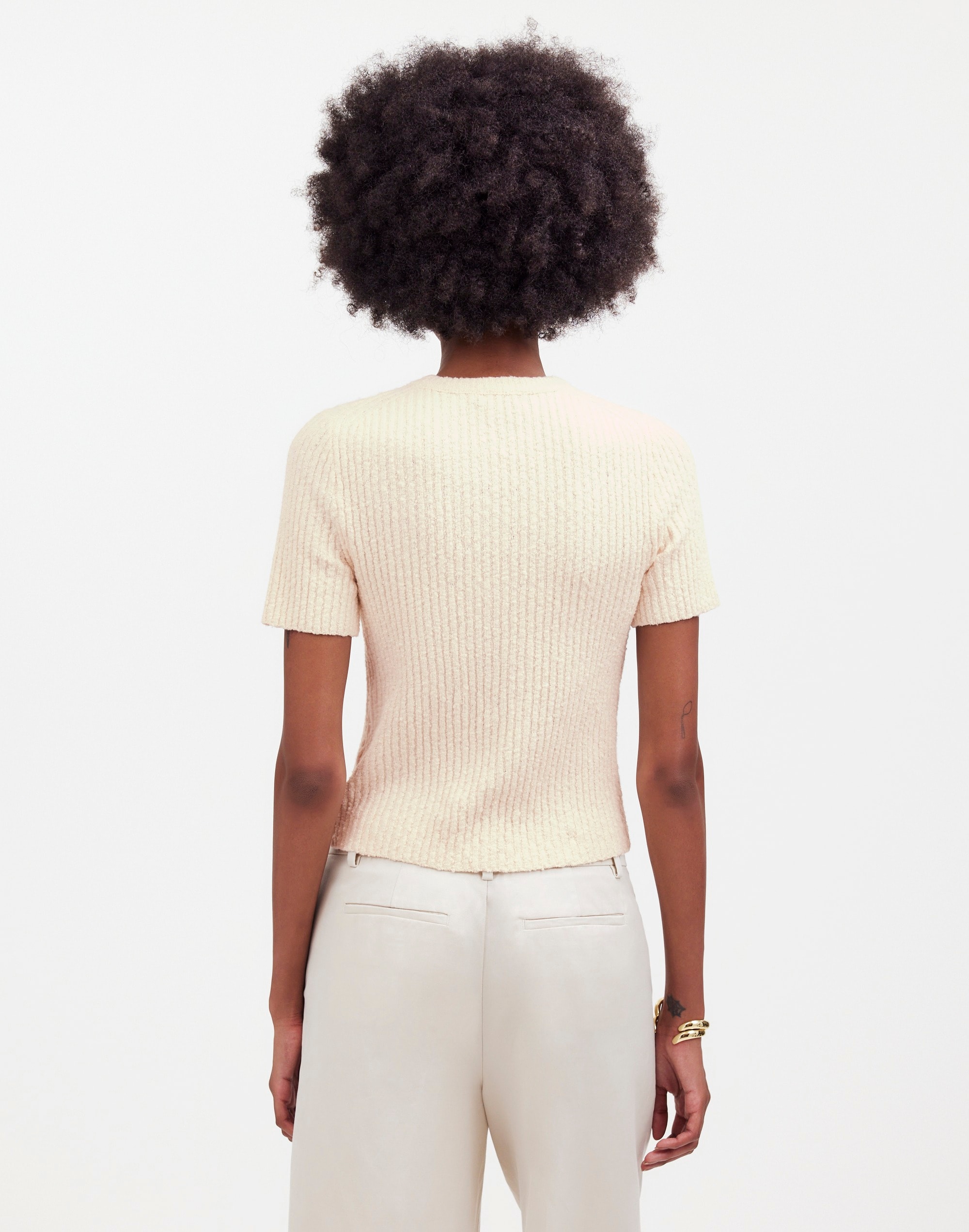 Bouclé-Knit Crewneck Sweater Tee | Madewell