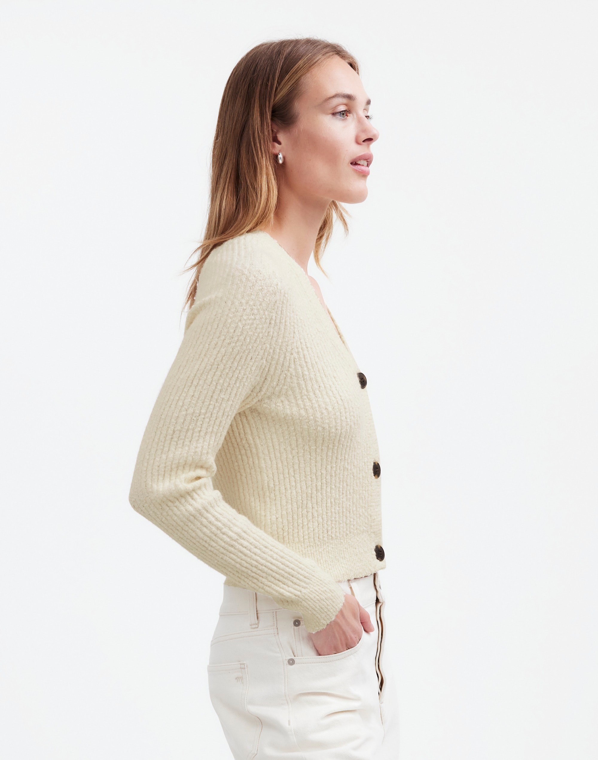 Bouclé-Knit V-Neck Cardigan Sweater | Madewell