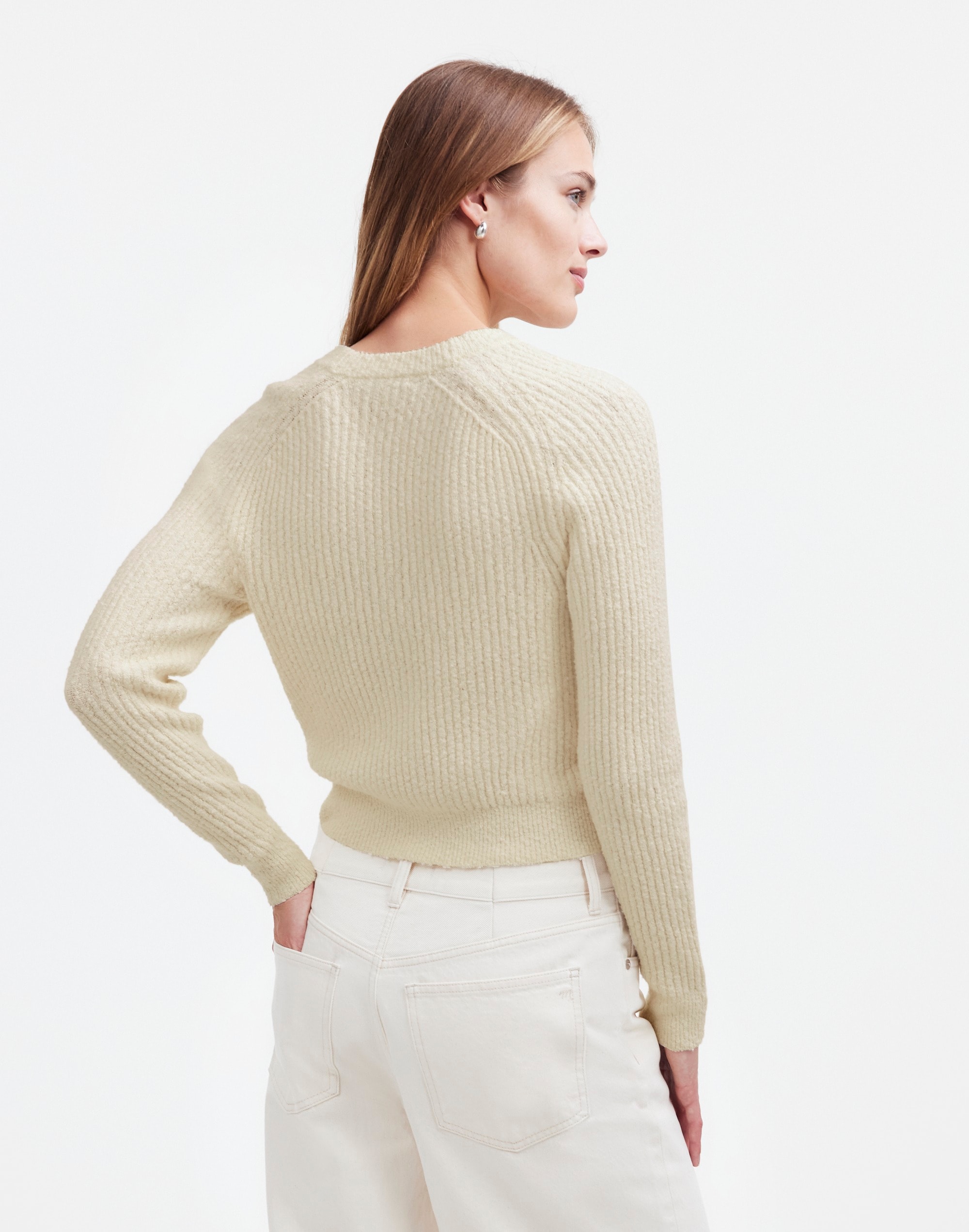 Bouclé-Knit V-Neck Cardigan Sweater | Madewell