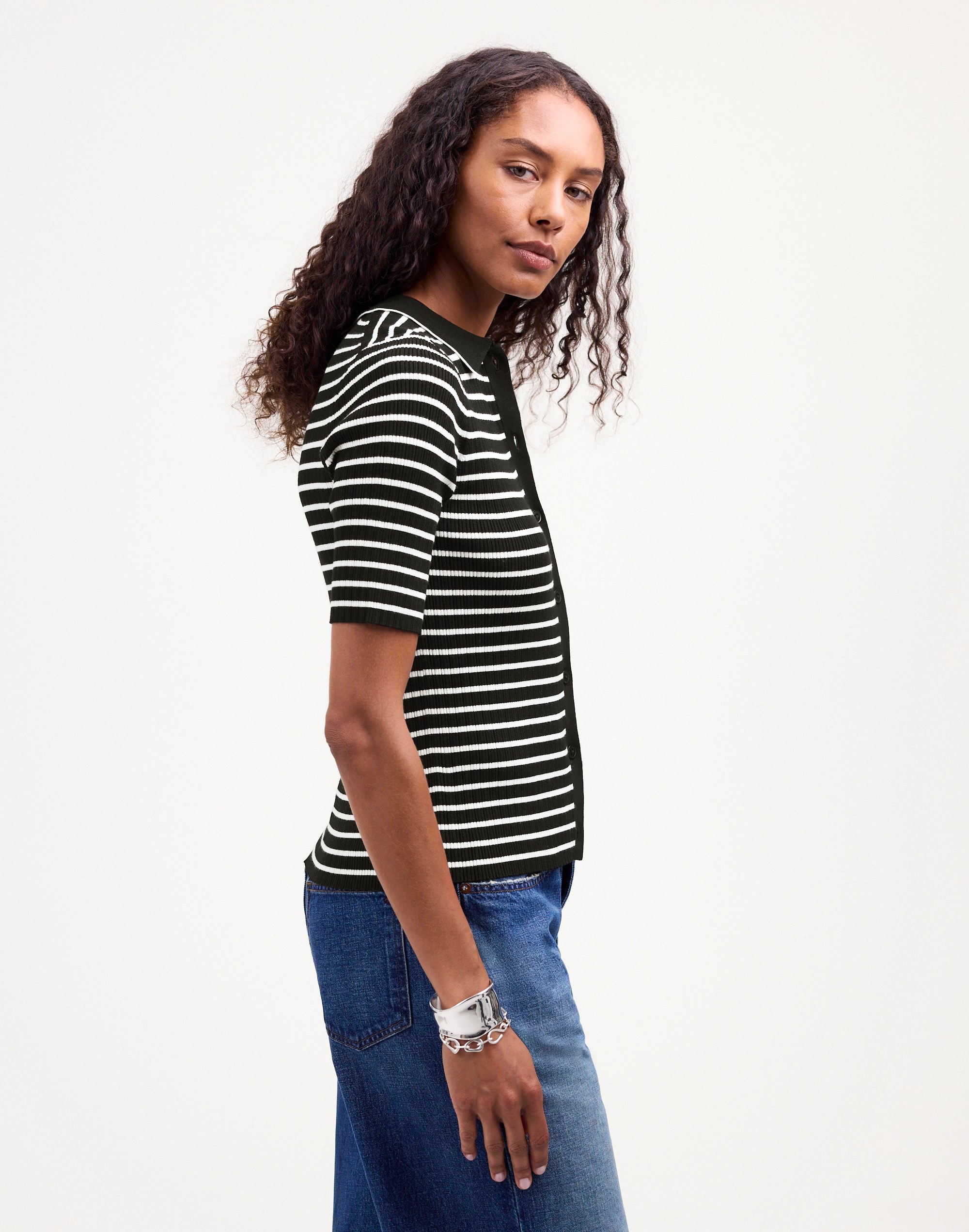 The Signature Knit Sweater Polo Tee | Madewell