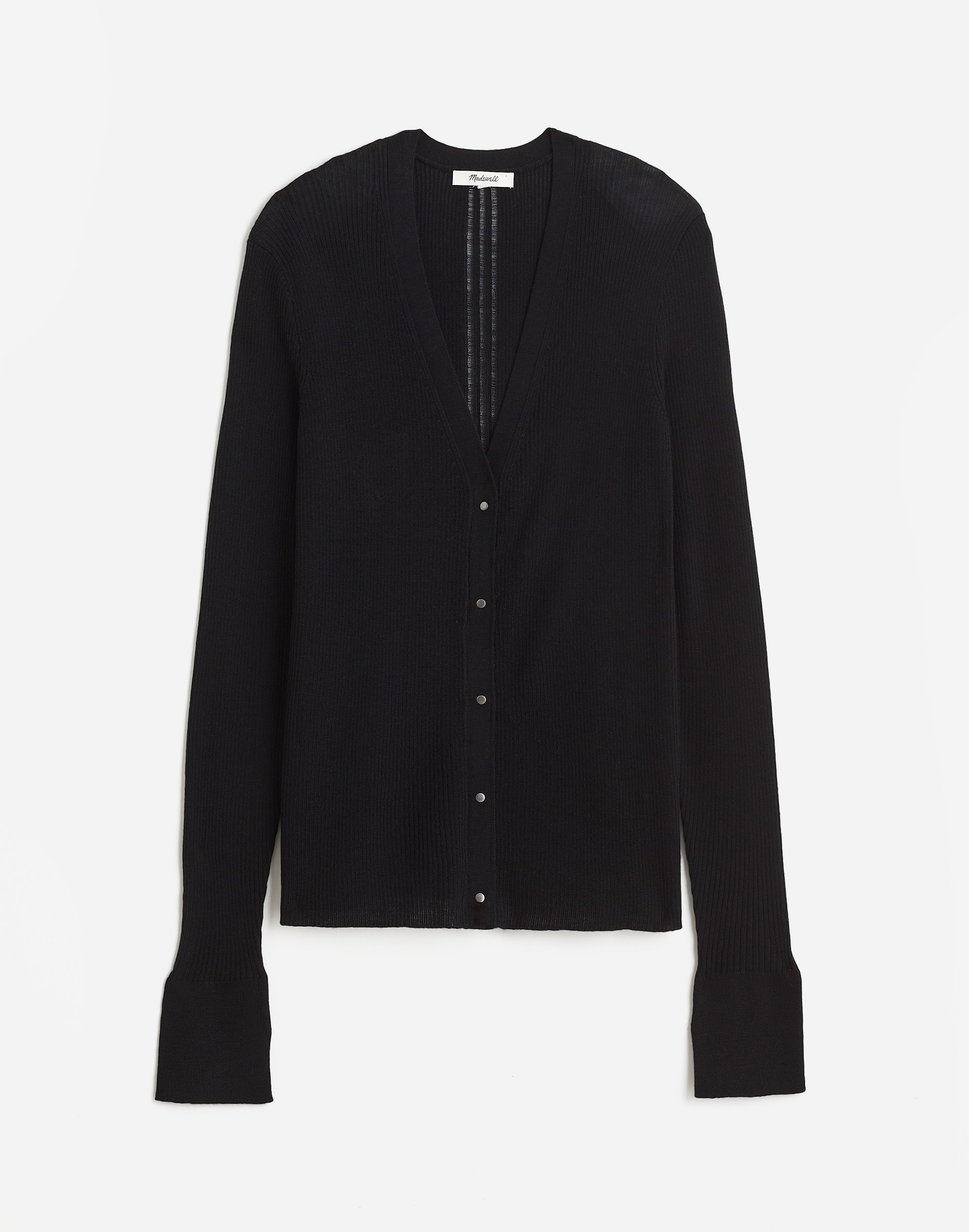 Mw Merino Wool-silk Blend Cardigan Sweater In True Black