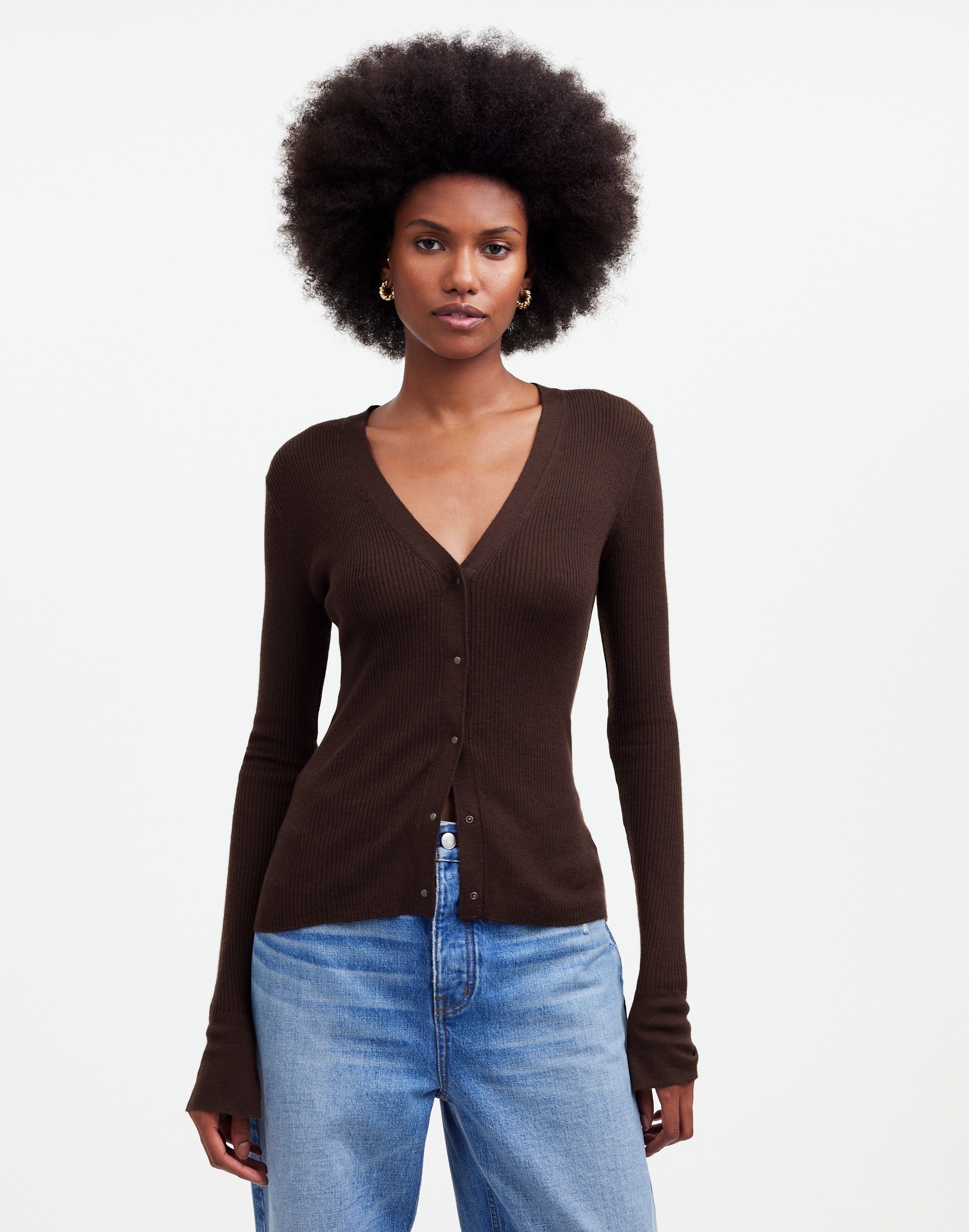 Mw Merino Wool-silk Blend Cardigan Sweater In Dark Carob