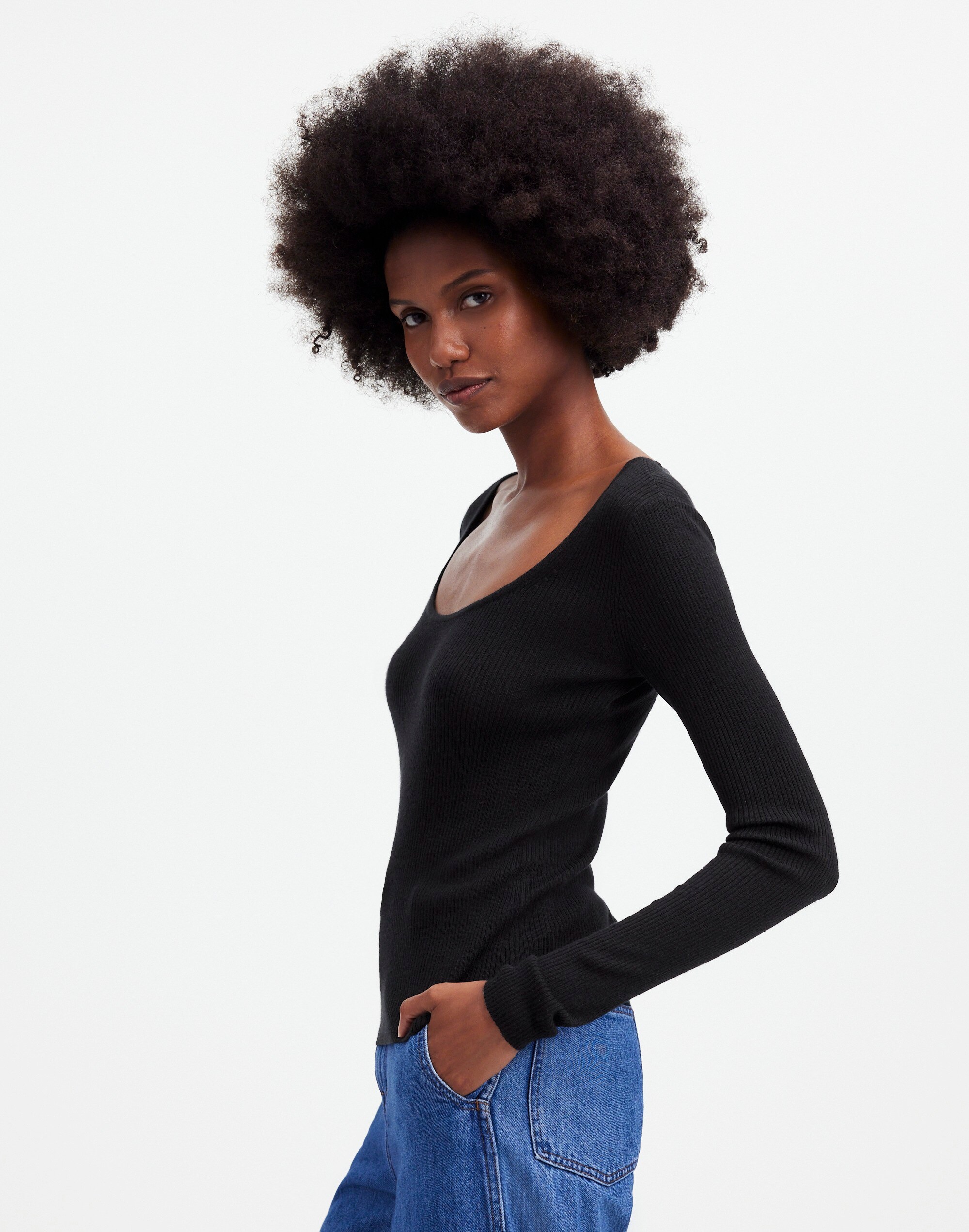 Merino Wool-Silk Blend Scoopneck Sweater | Madewell