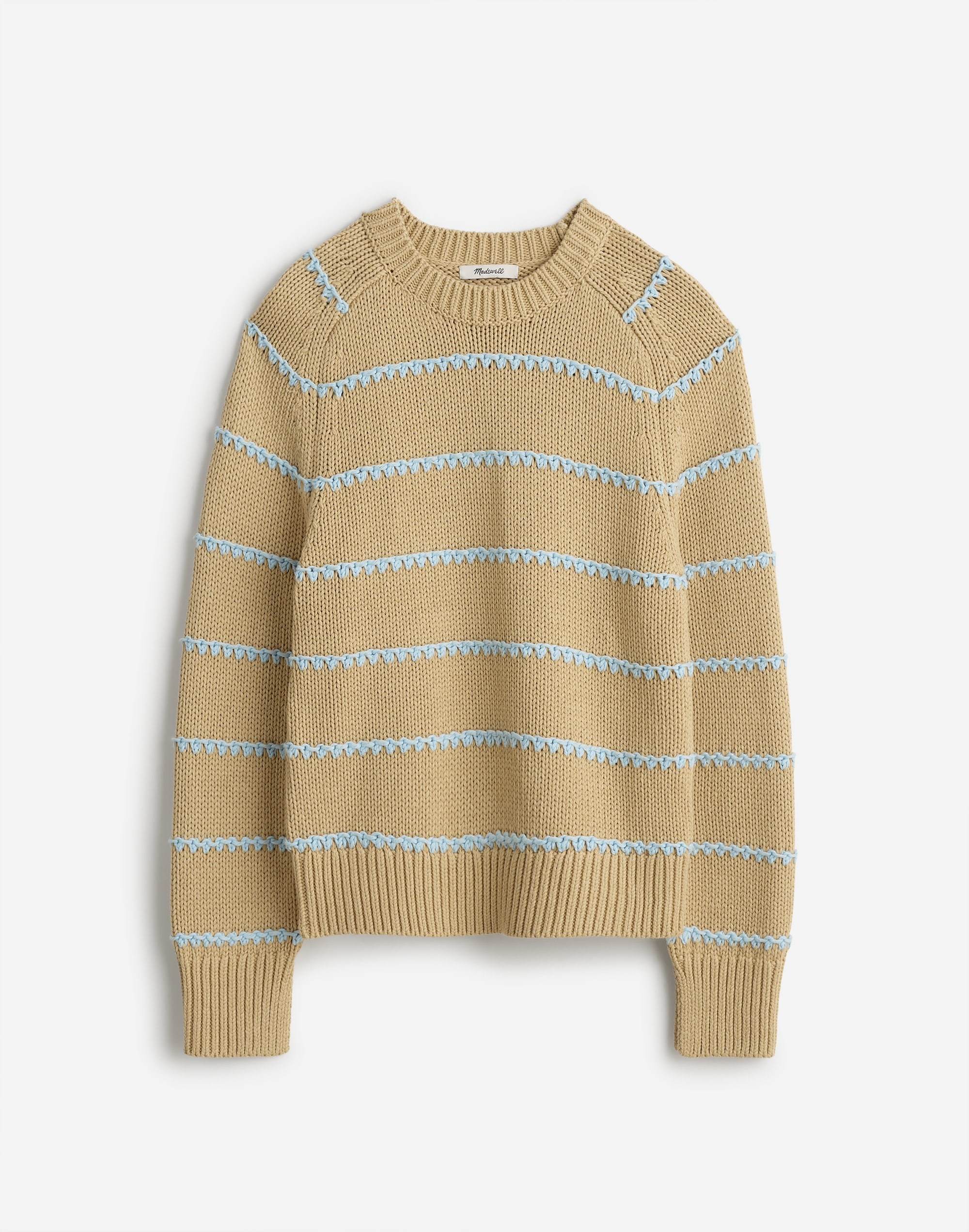 Textured Cotton Crewneck Sweater Stripe | Madewell