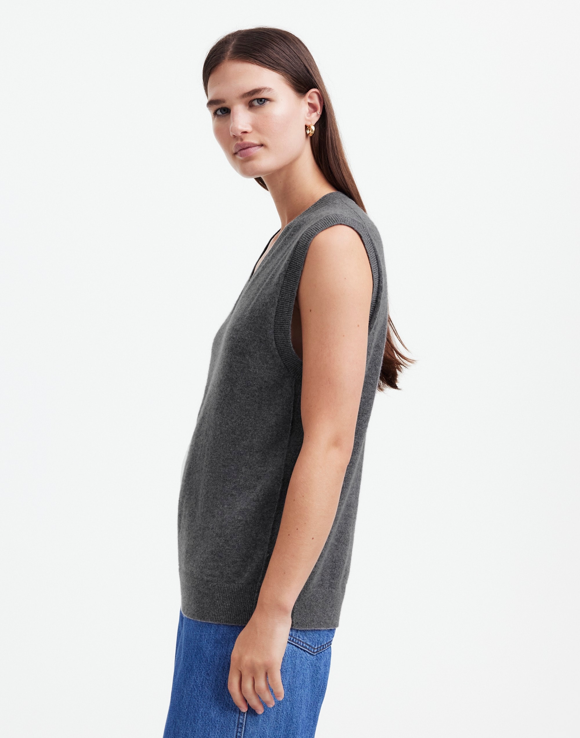 Cashmere V-Neck Sweater Vest | Madewell