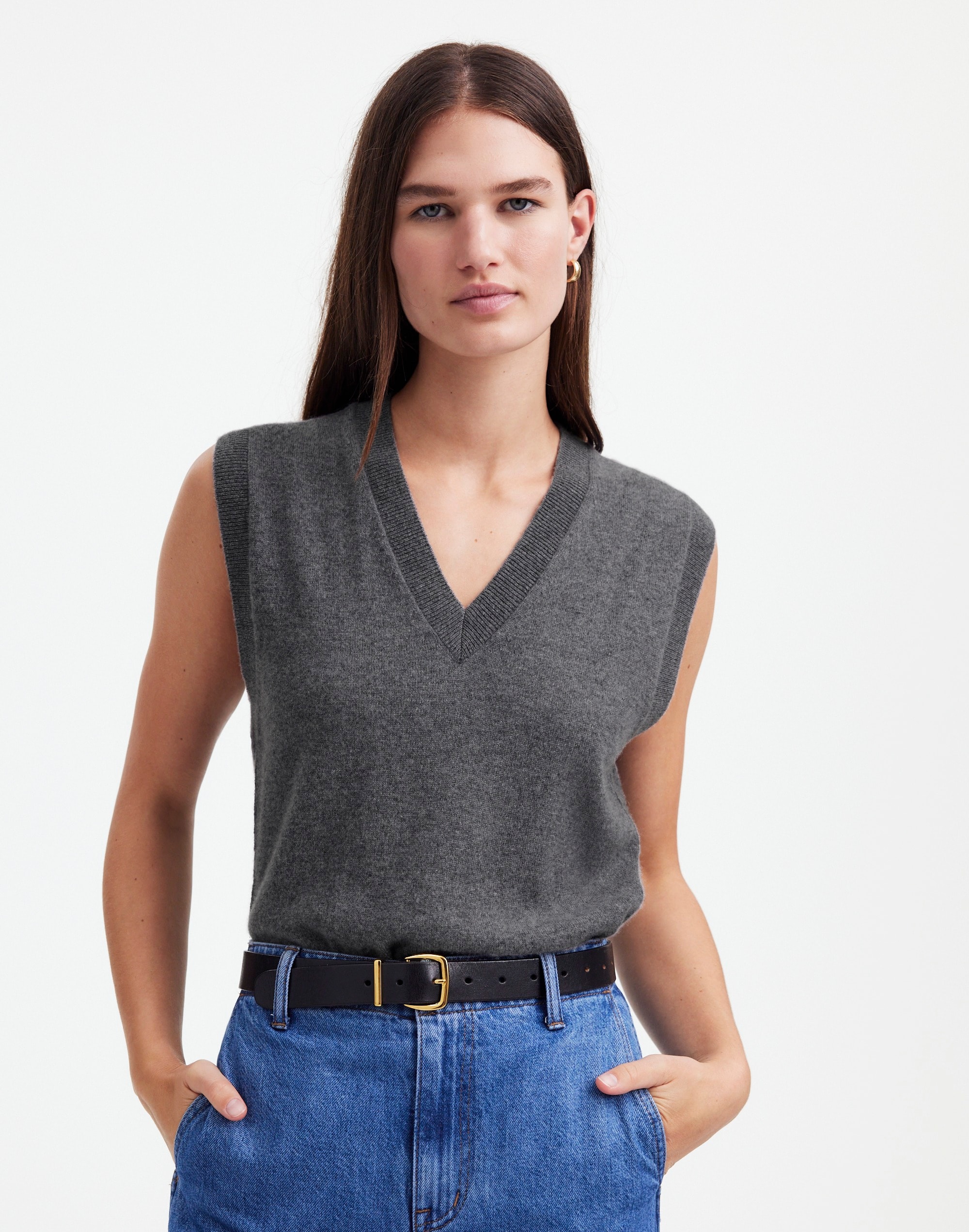 Cashmere V-Neck Sweater Vest | Madewell