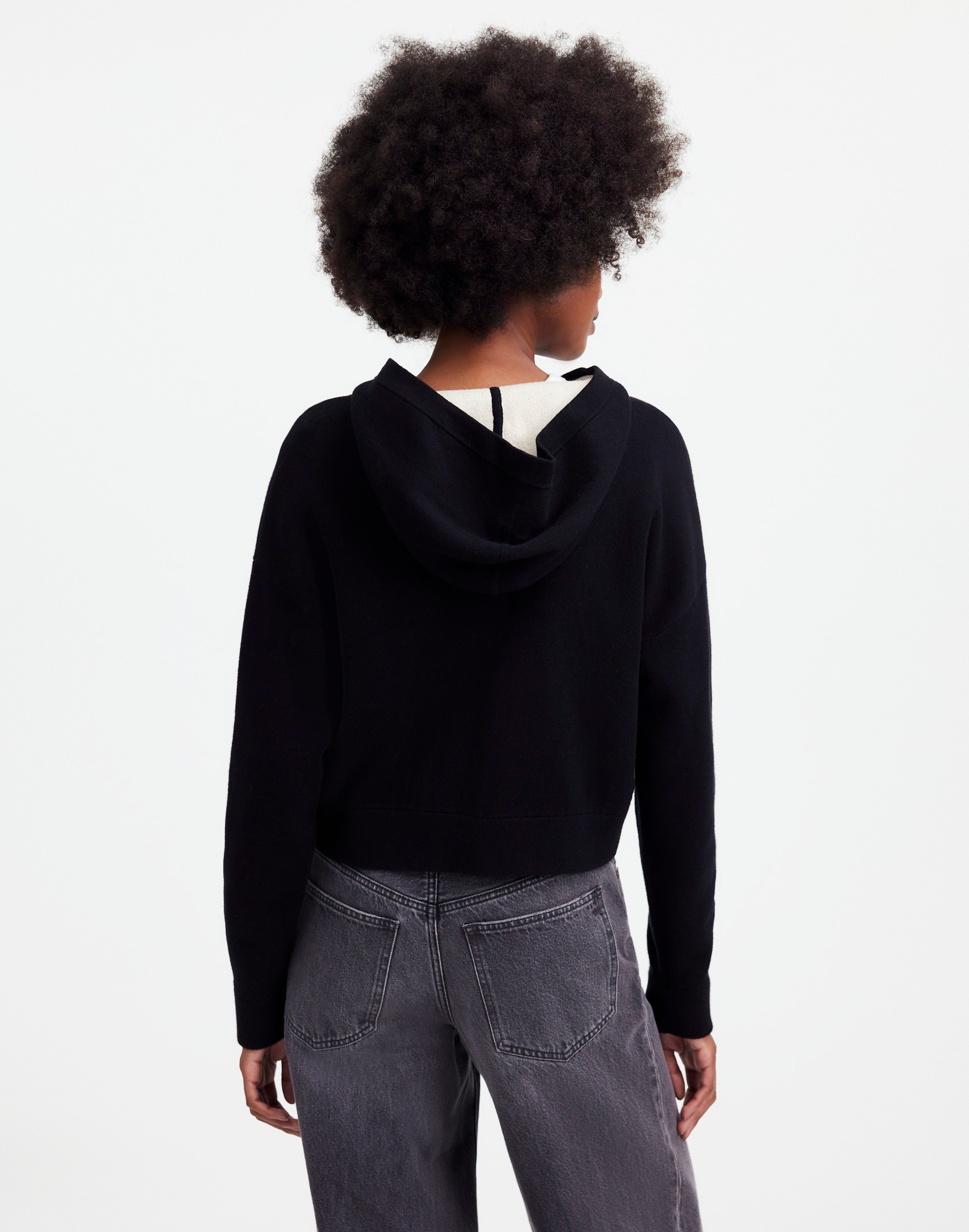 Double-Face Cotton-Blend Sweater Hoodie | Madewell