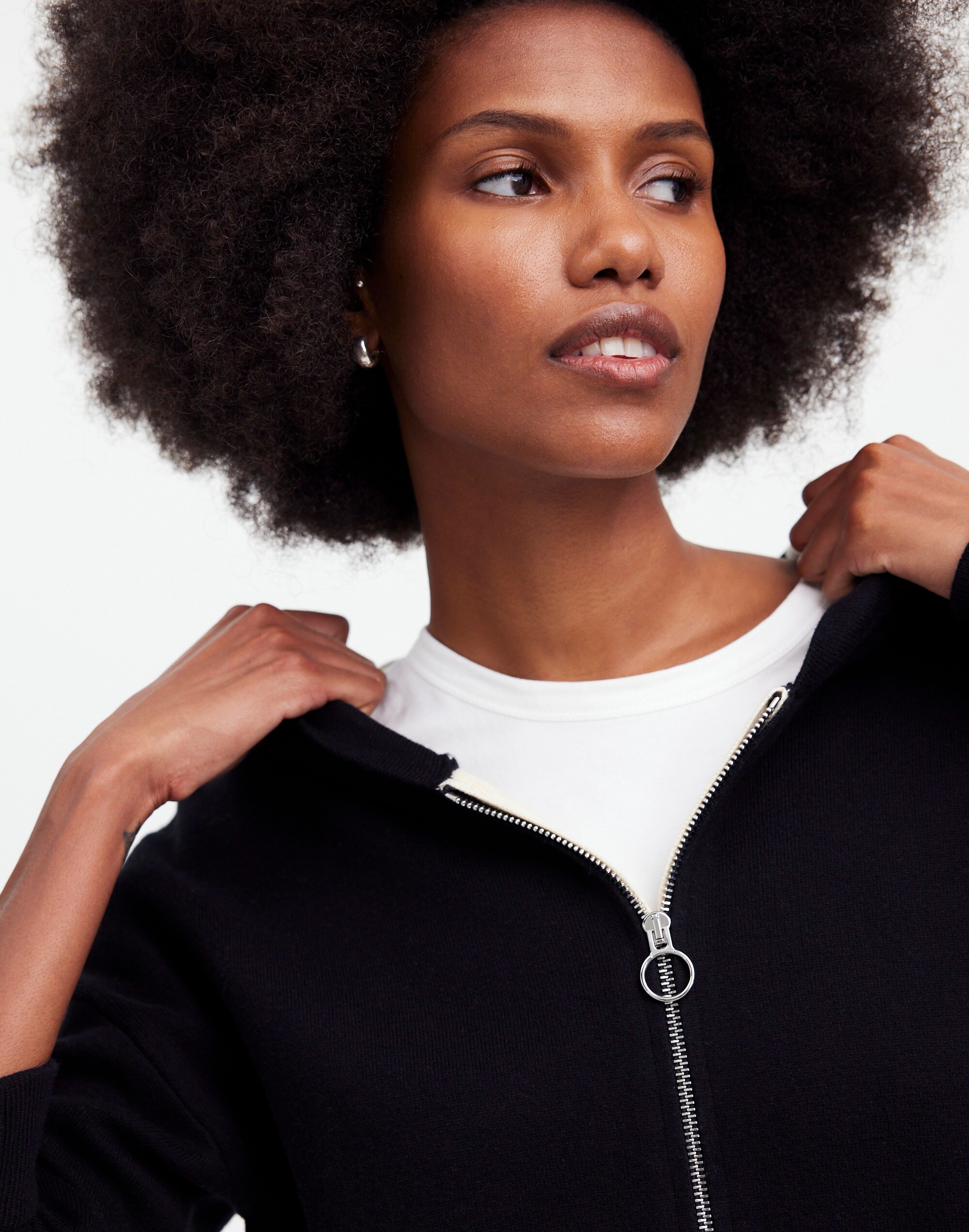 Double-Face Cotton-Blend Sweater Hoodie | Madewell