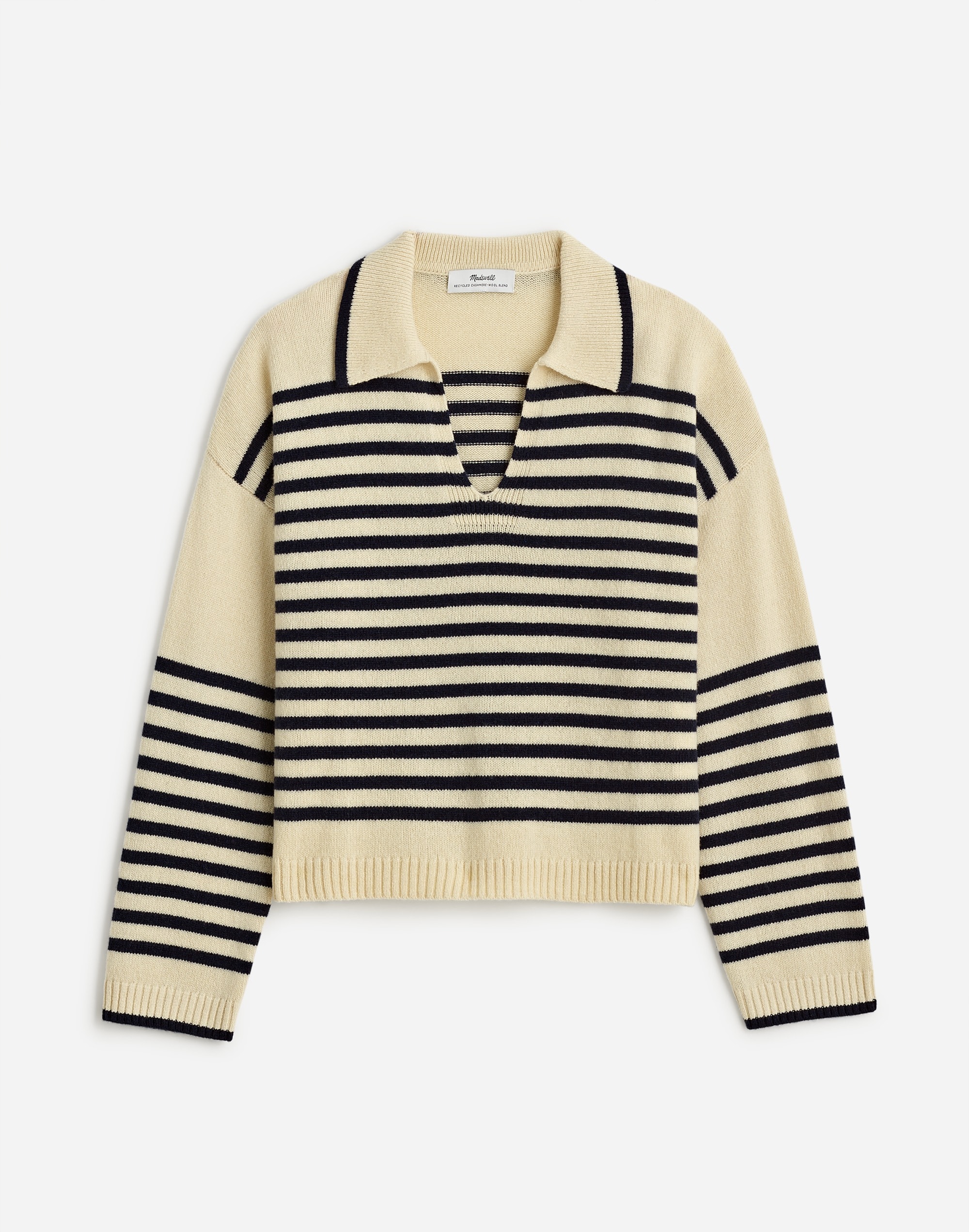 Mw Cashmere-wool Blend Polo Sweater In Ink