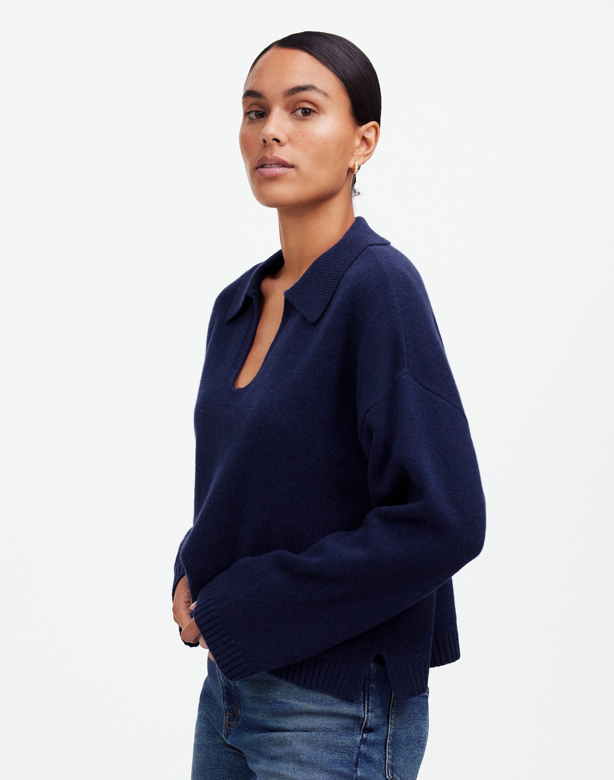 Cashmere-Wool Blend Polo Sweater | Madewell