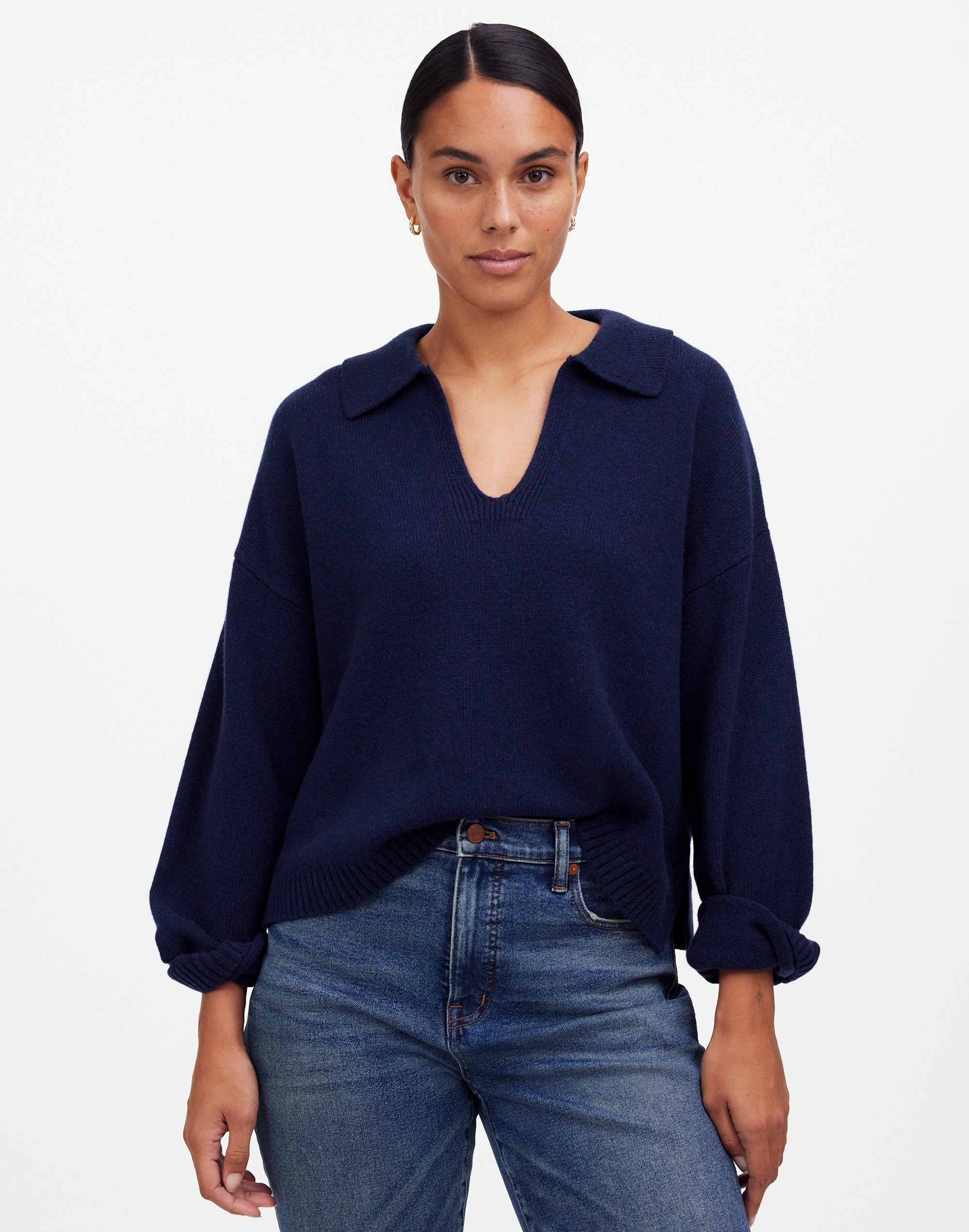 Cashmere-Wool Blend Polo Sweater | Madewell