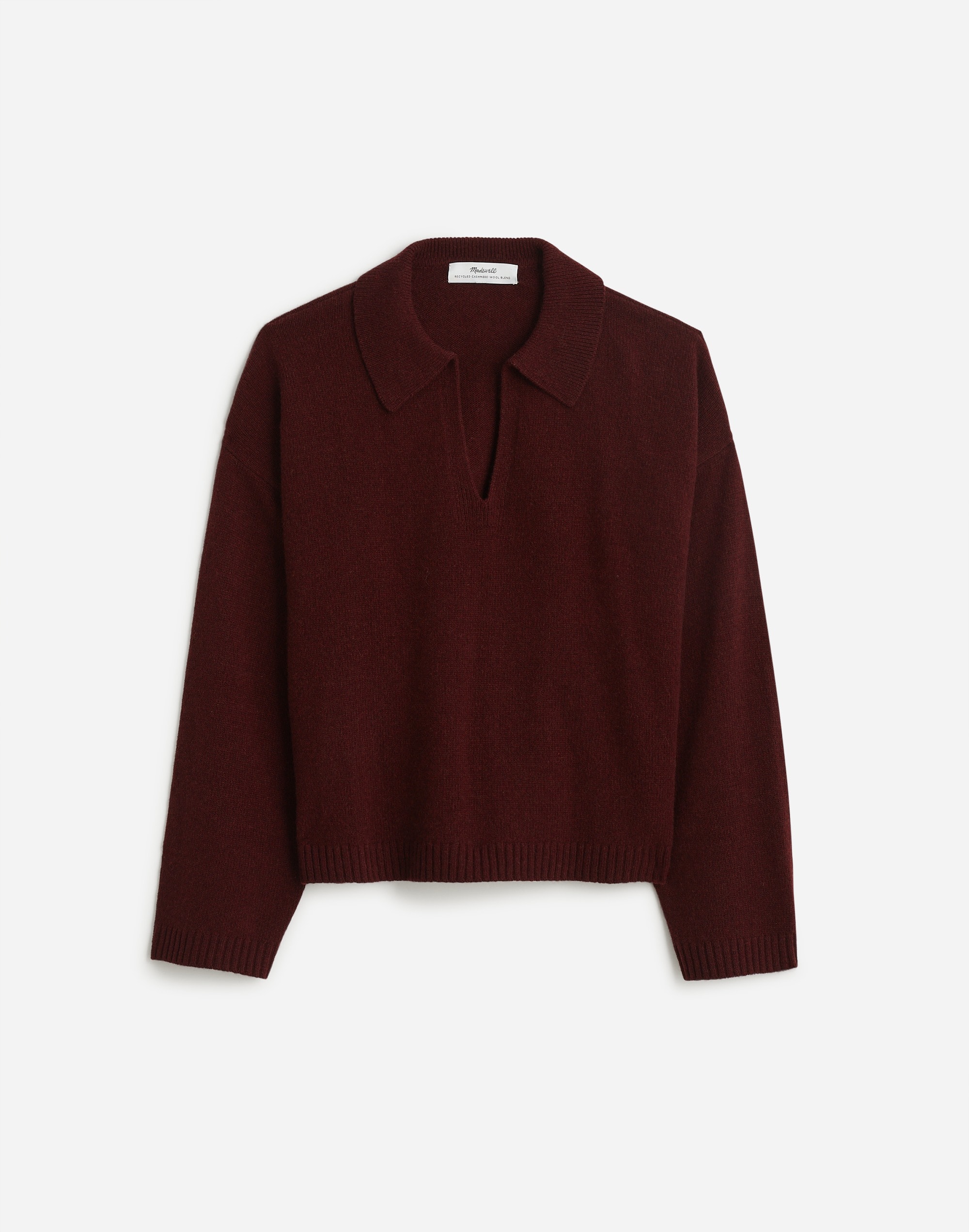 Mw Cashmere-wool Blend Polo Sweater In Port