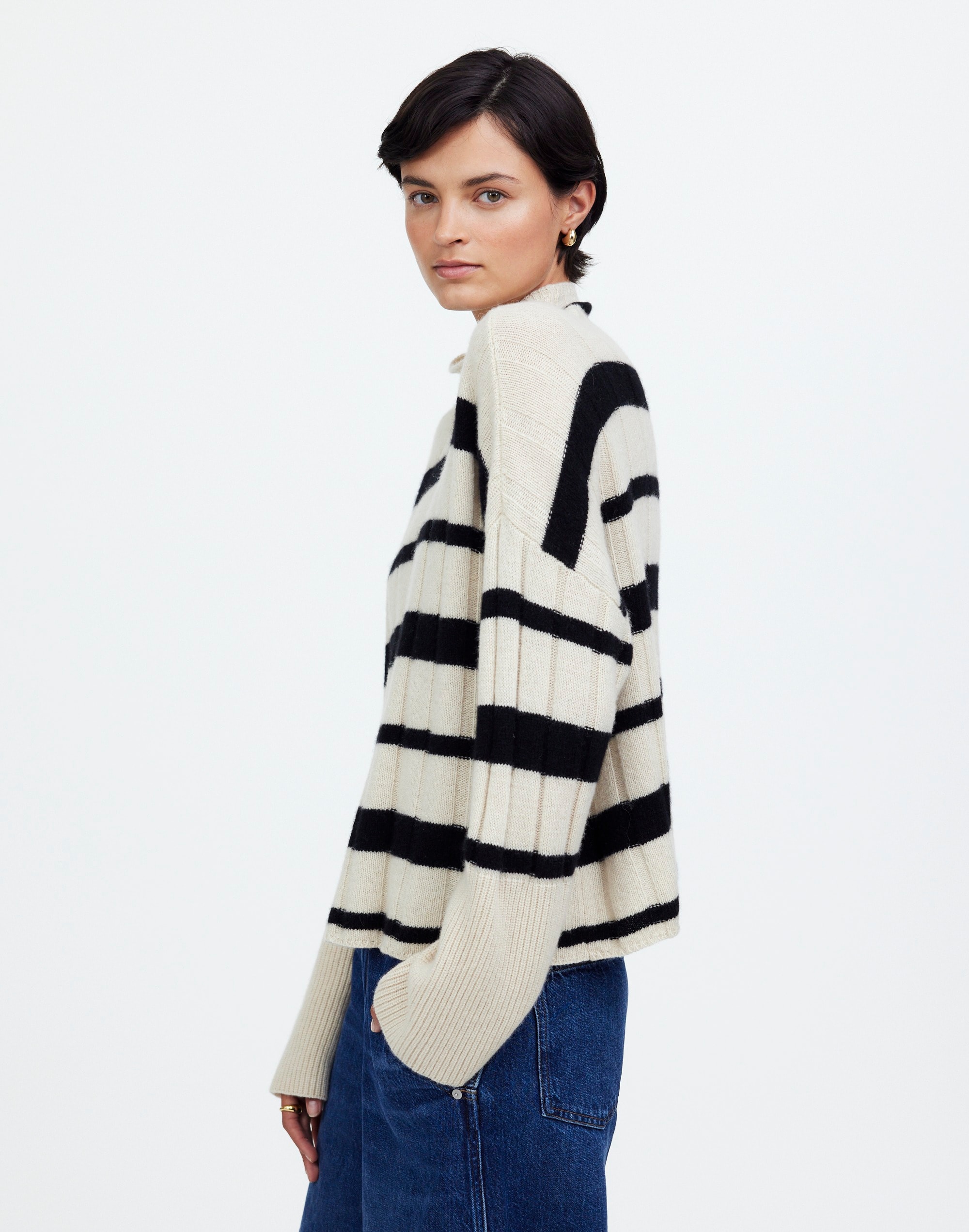 Ribbed Cashmere-Wool Blend Pullover Sweater | Madewell