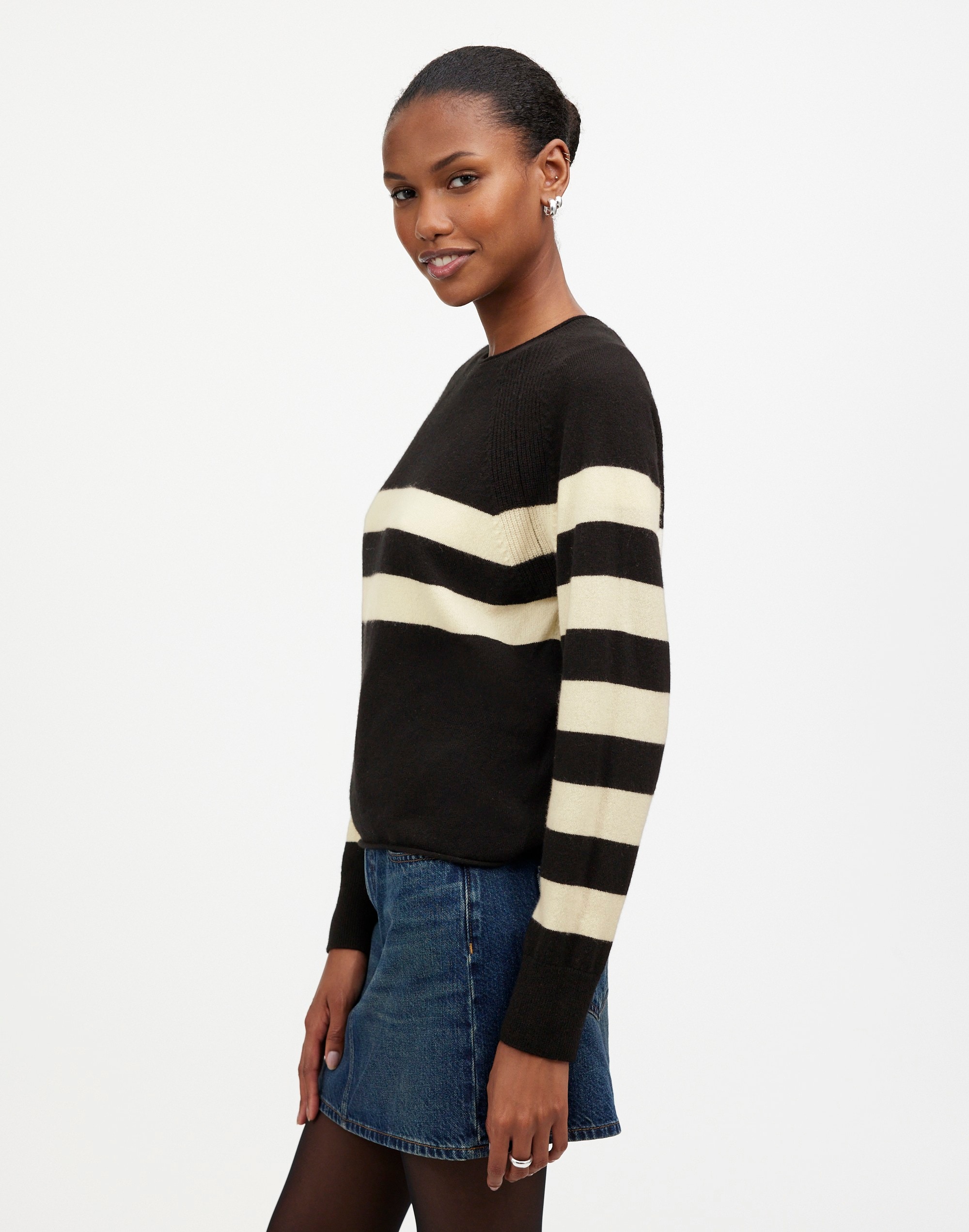 Cashmere Raglan Sweater Stripe | Madewell