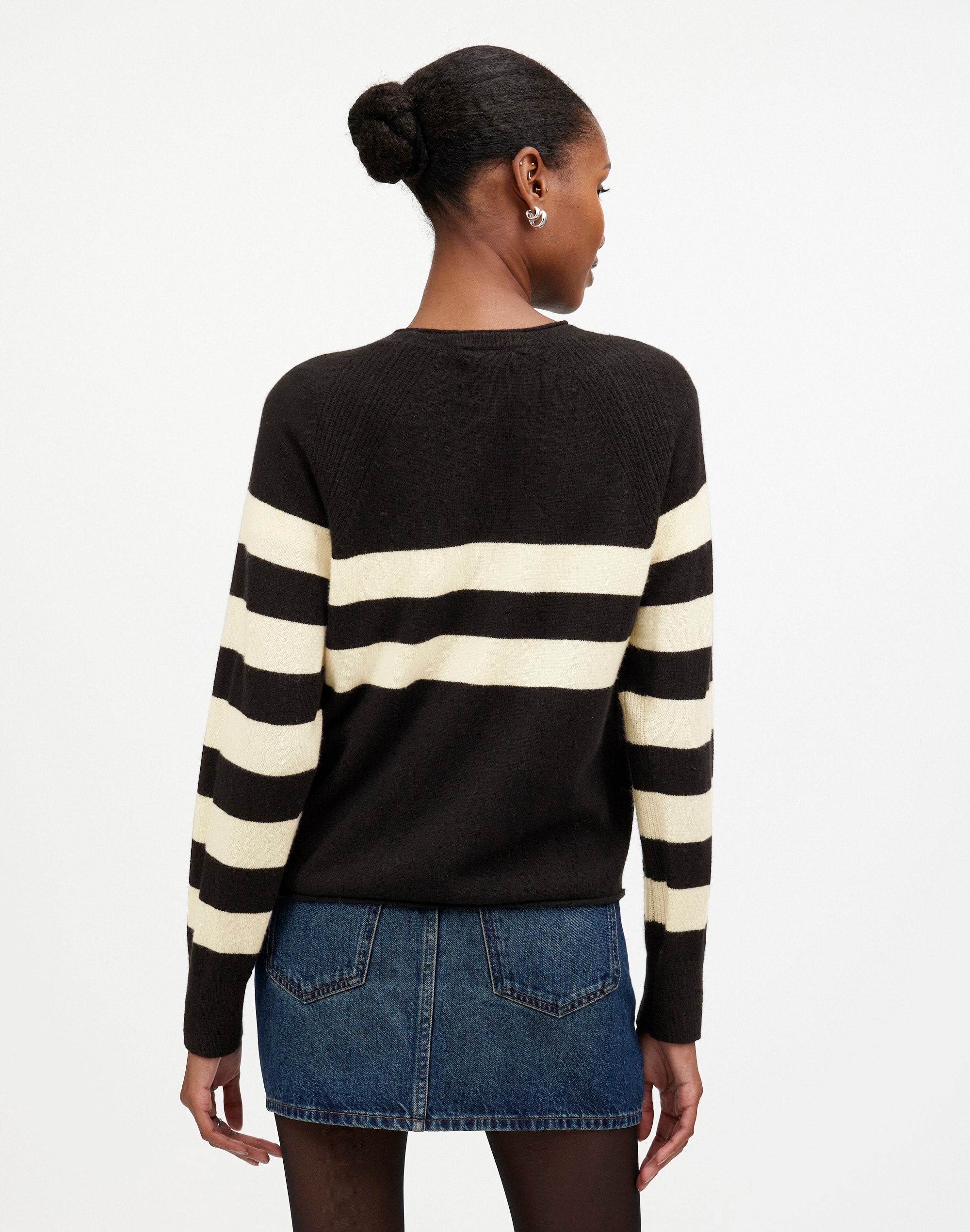 Cashmere Raglan Sweater Stripe | Madewell