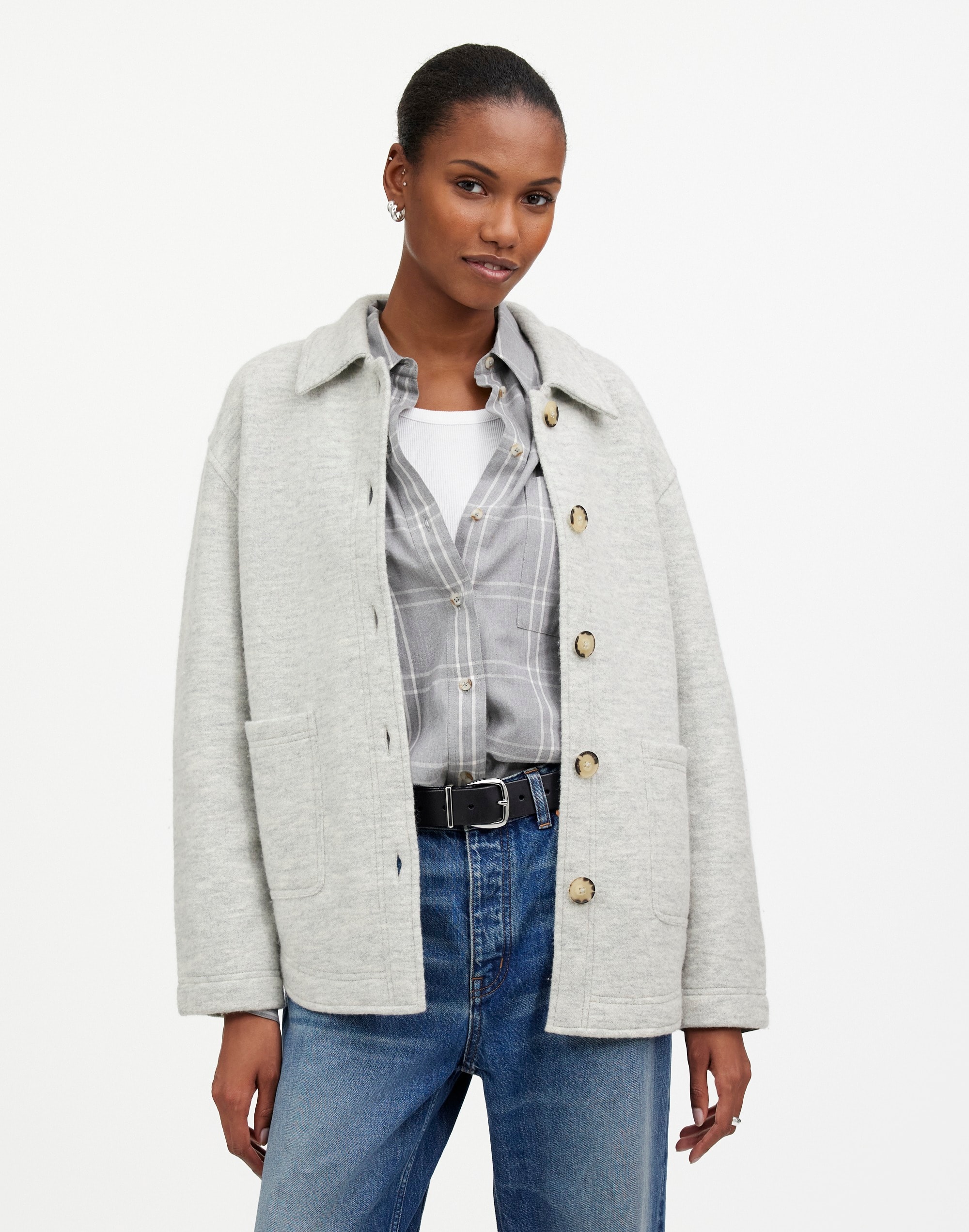 Madewell Boiled Wool Sweater Shirt Jacket Madewell Bethesda Row