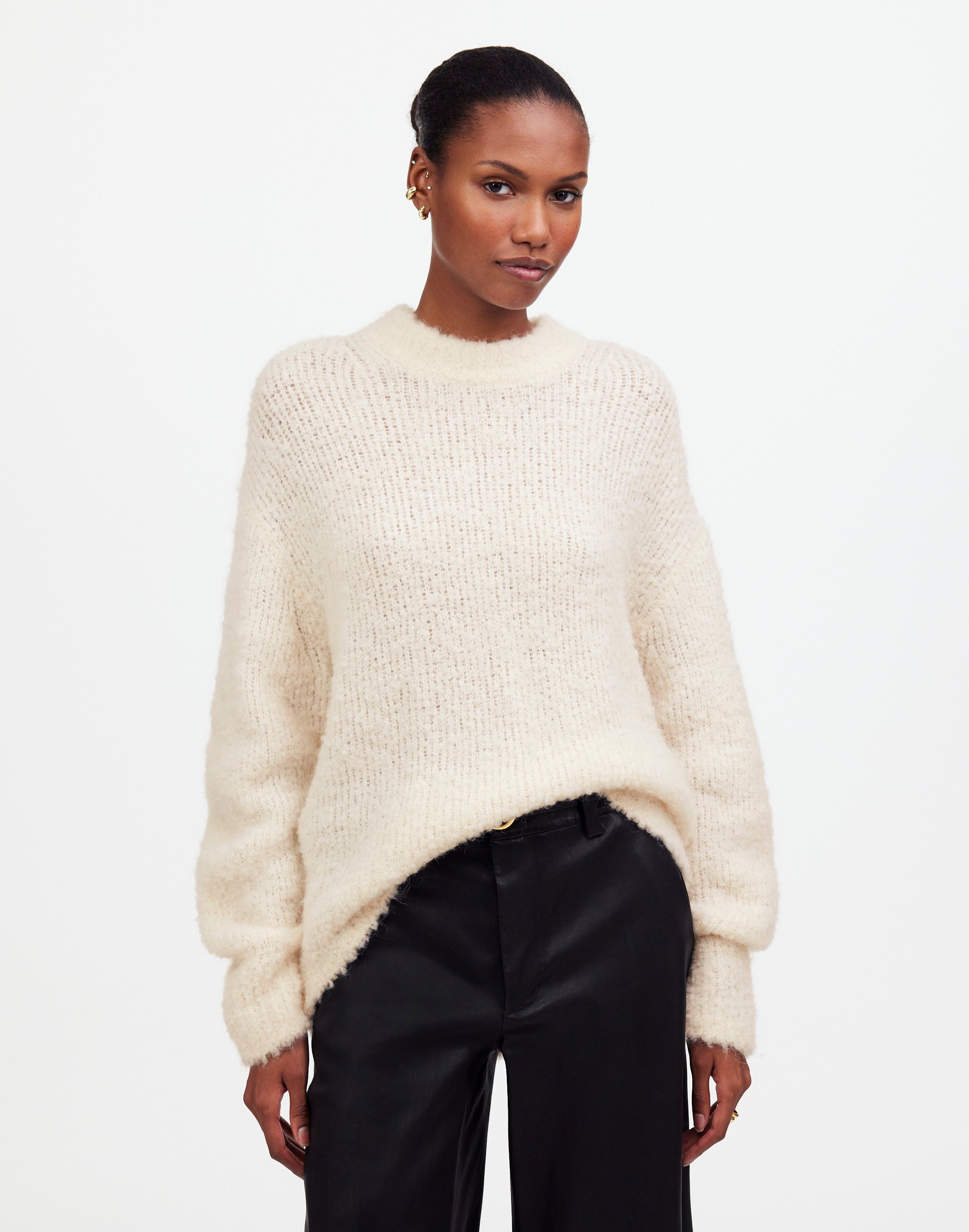 Wool-Alpaca Blend Bouclé-Knit Oversized Sweater | Madewell