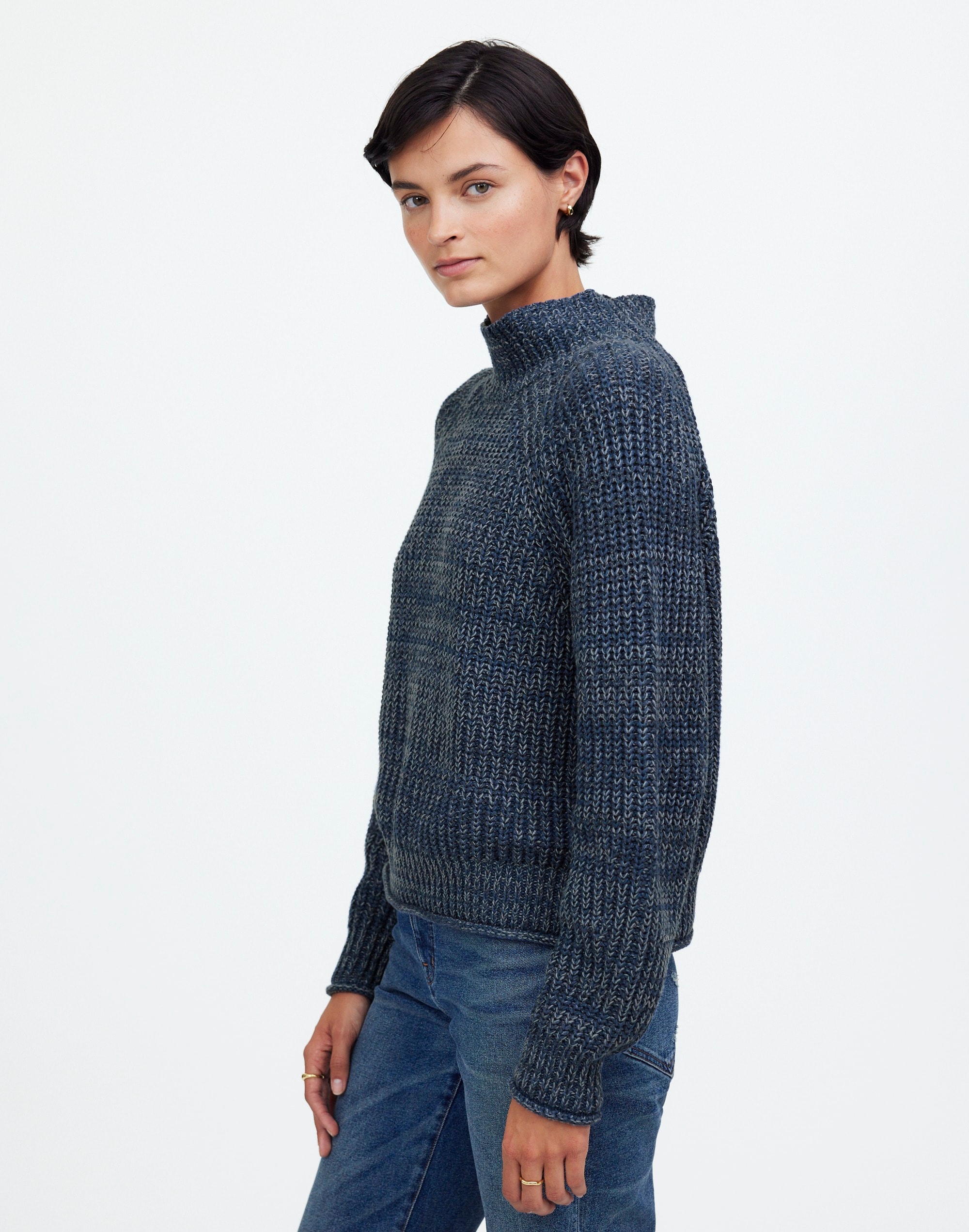 Marled Cotton Mockneck Sweater | Madewell