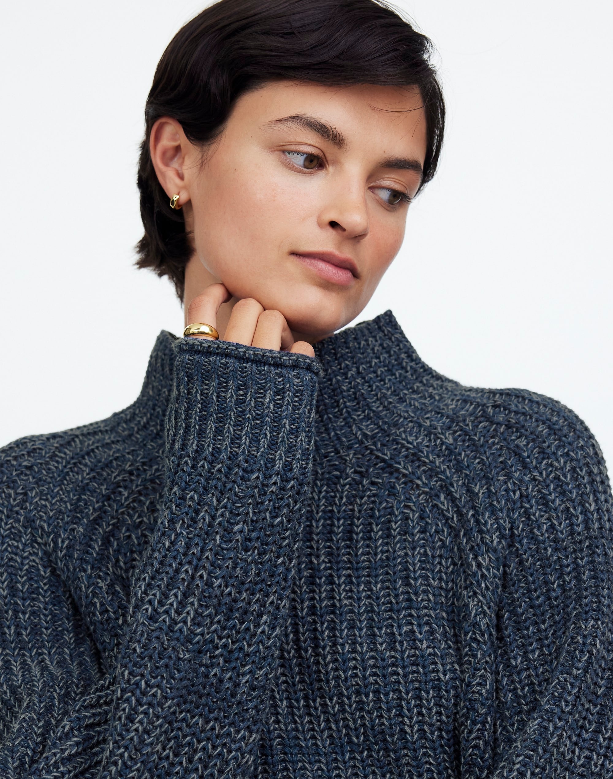 Marled Cotton Mockneck Sweater | Madewell