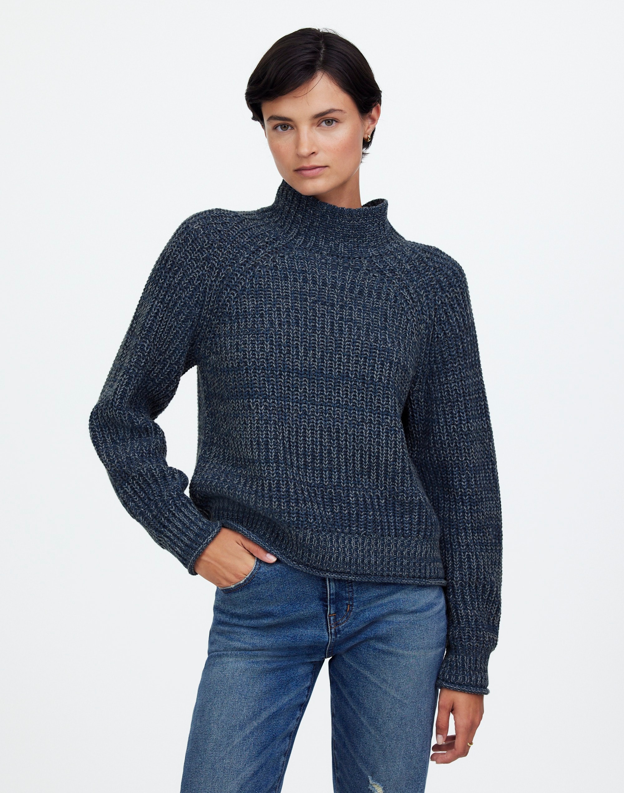 Marled Cotton Mockneck Sweater | Madewell