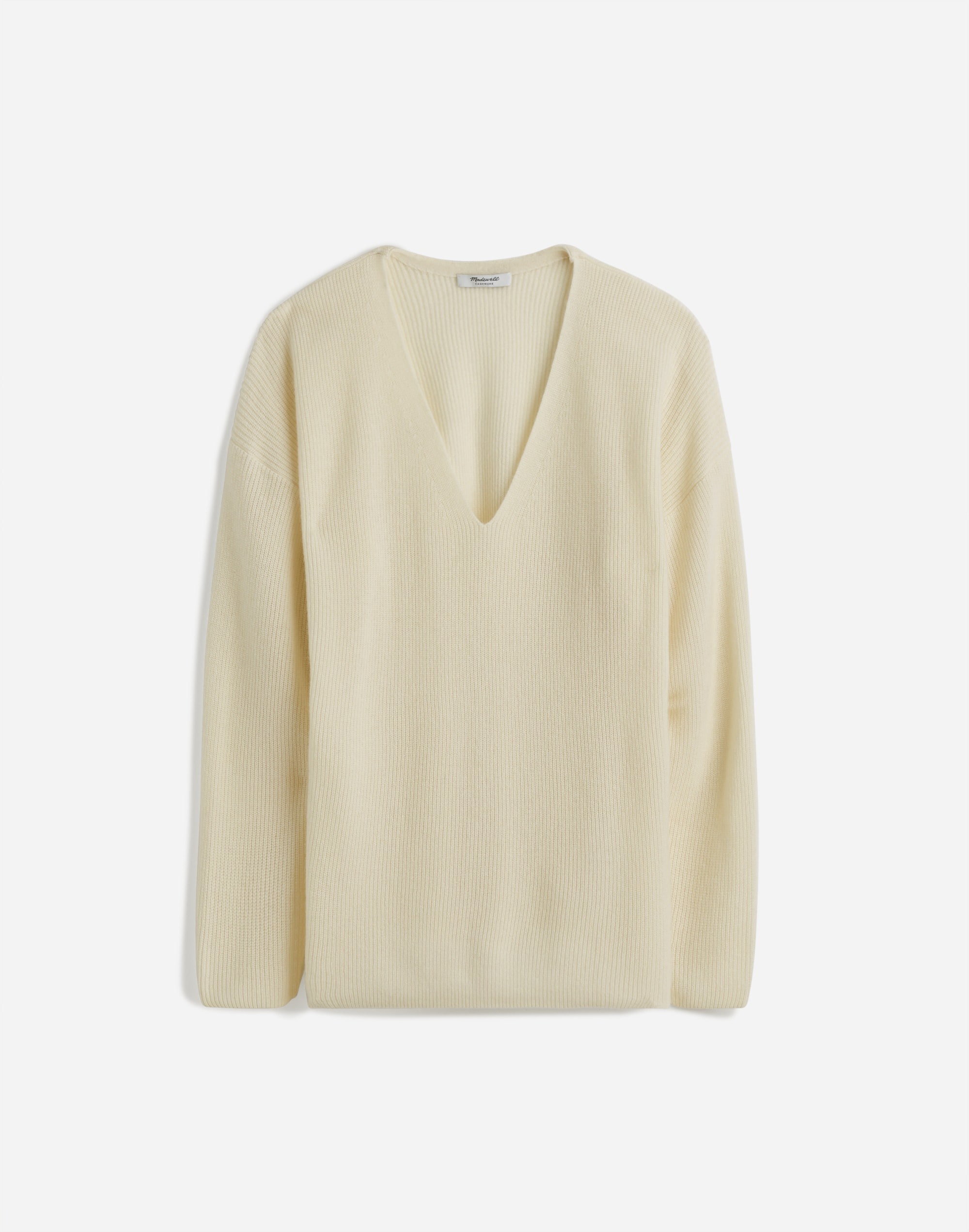 Ribbed Cashmere V-Neck Sweater | Madewell