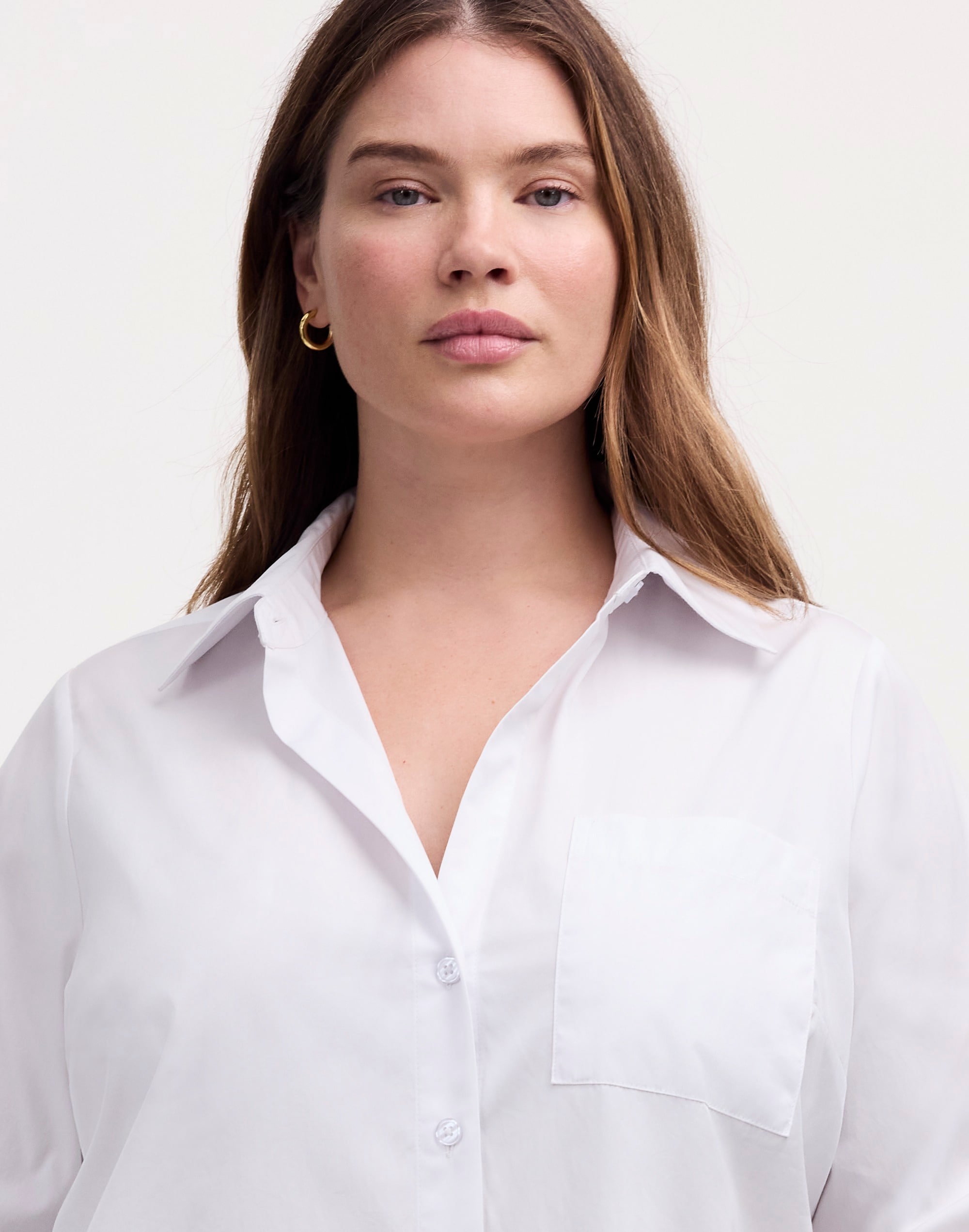 Plus Easy Y-Neck Button-Up Shirt | Madewell