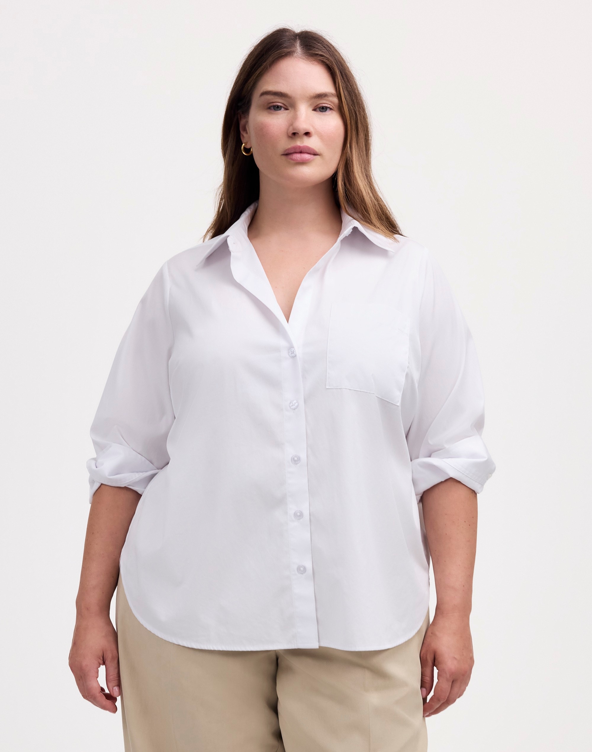 Plus Easy Y-Neck Button-Up Shirt | Madewell