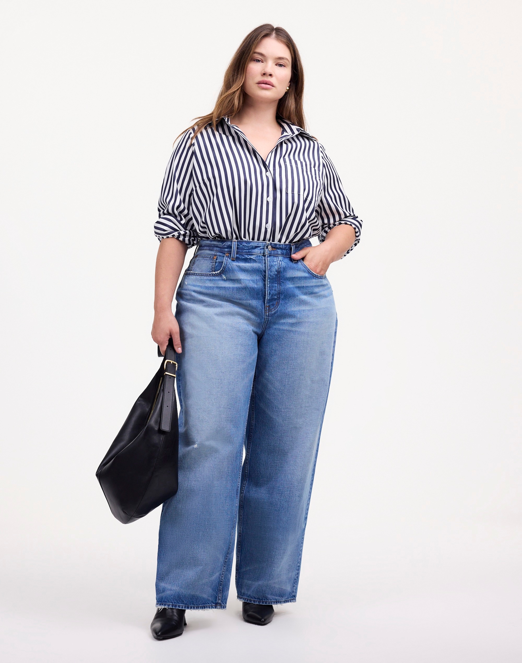 Plus Easy Y-Neck Button-Up Shirt | Madewell