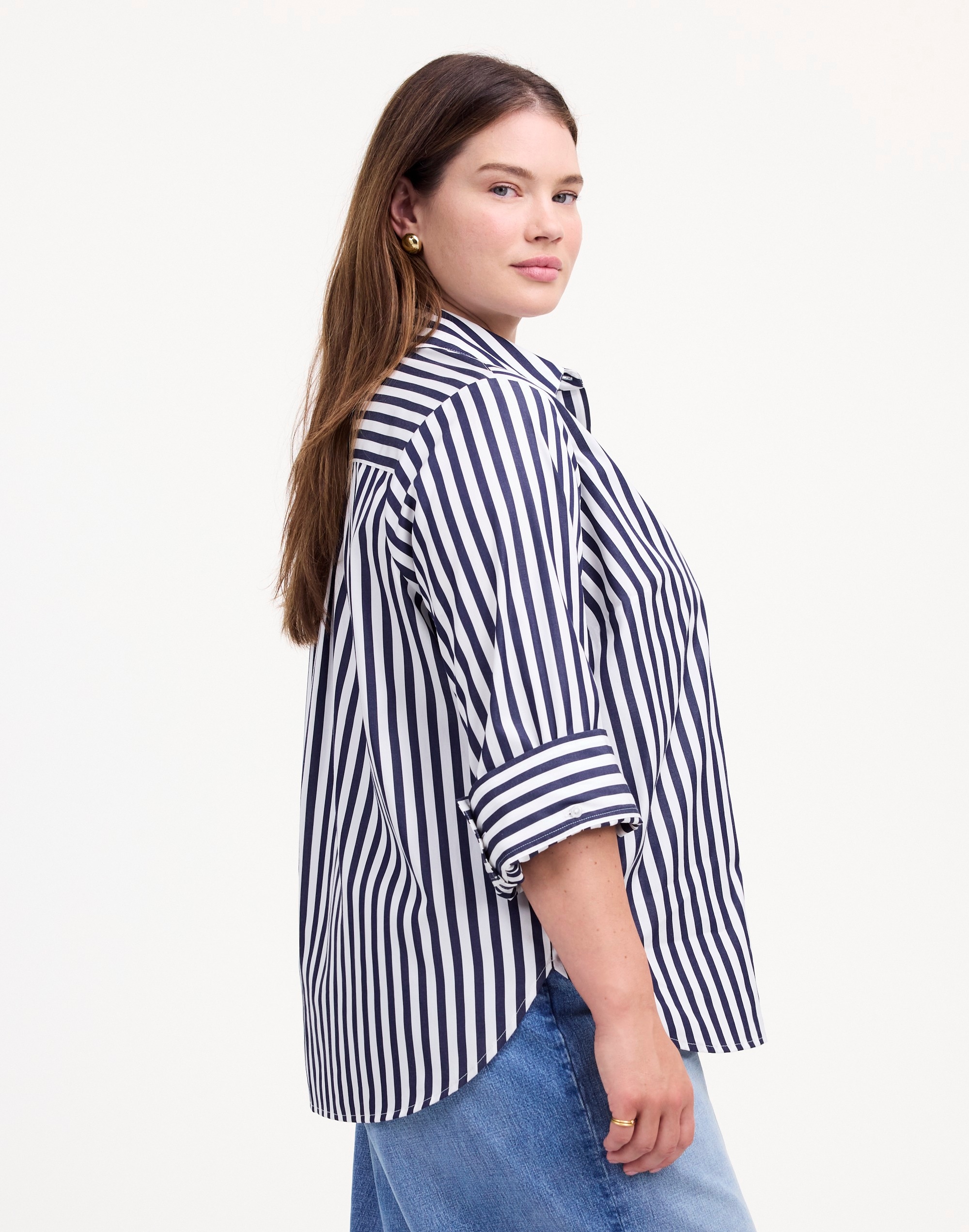 Plus Easy Y-Neck Button-Up Shirt | Madewell