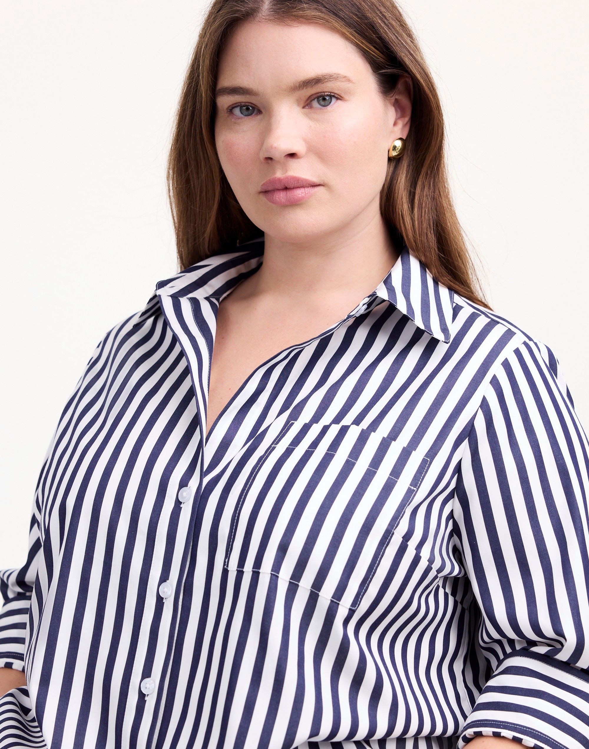 Plus Easy Y-Neck Button-Up Shirt | Madewell