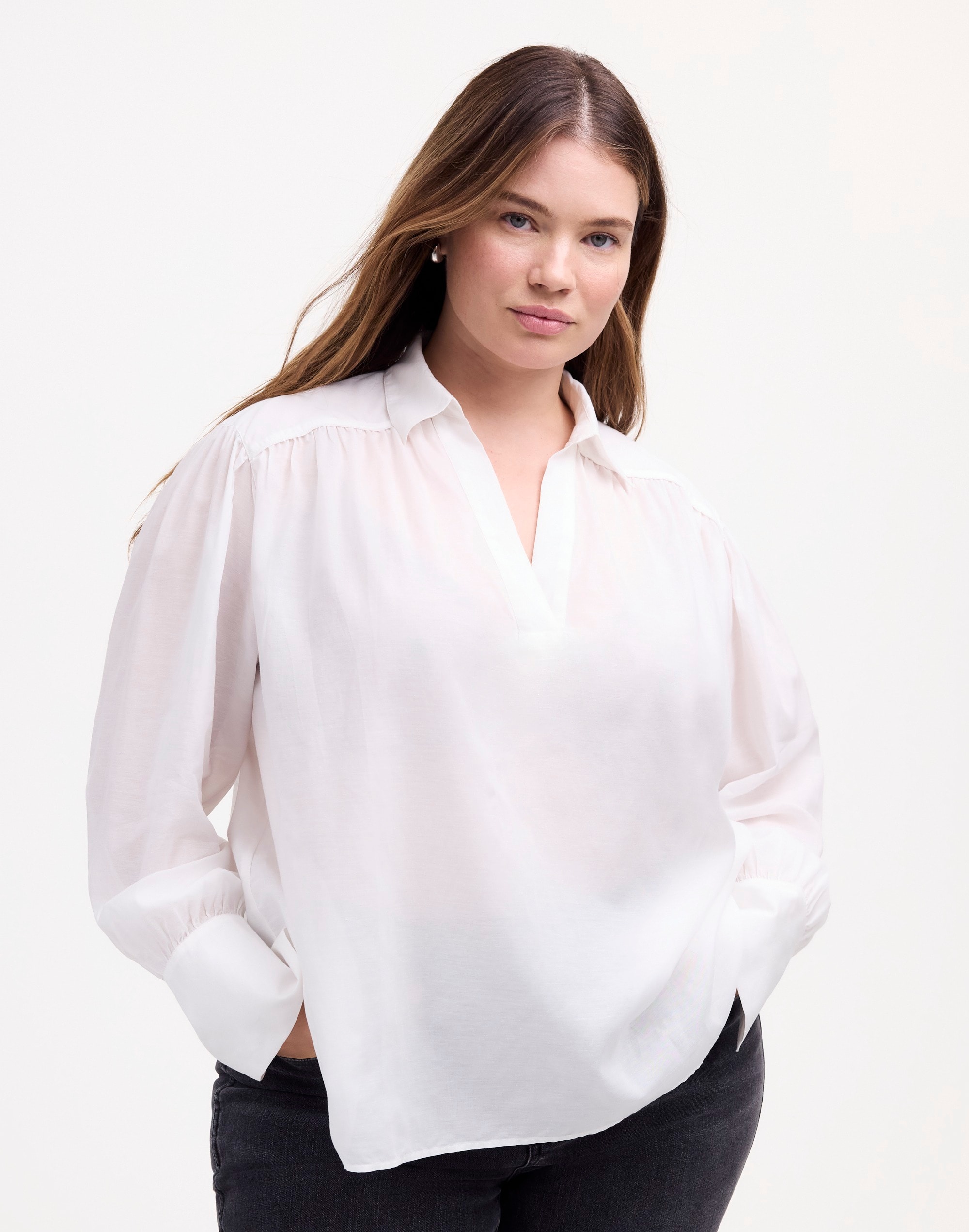 Plus Easy Long-Sleeve Popover Shirt | Madewell