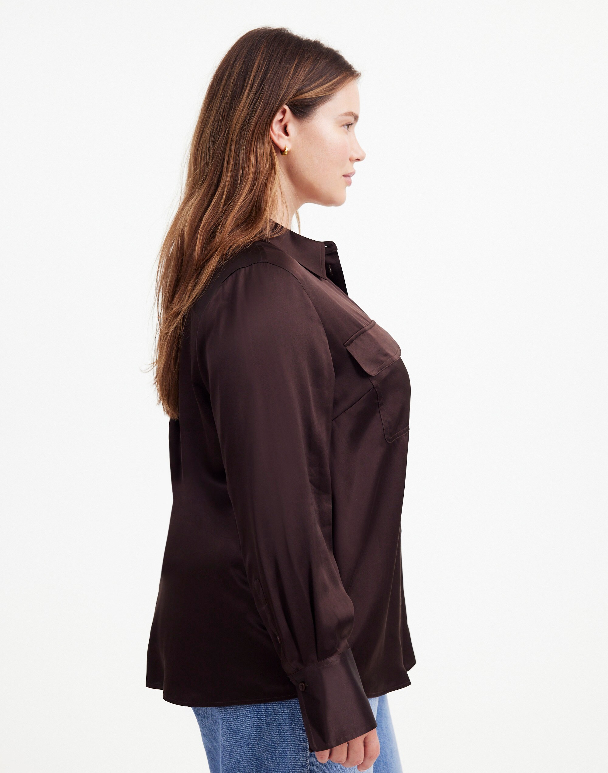 Plus Silk Flap-Pocket Button-Up Shirt | Madewell