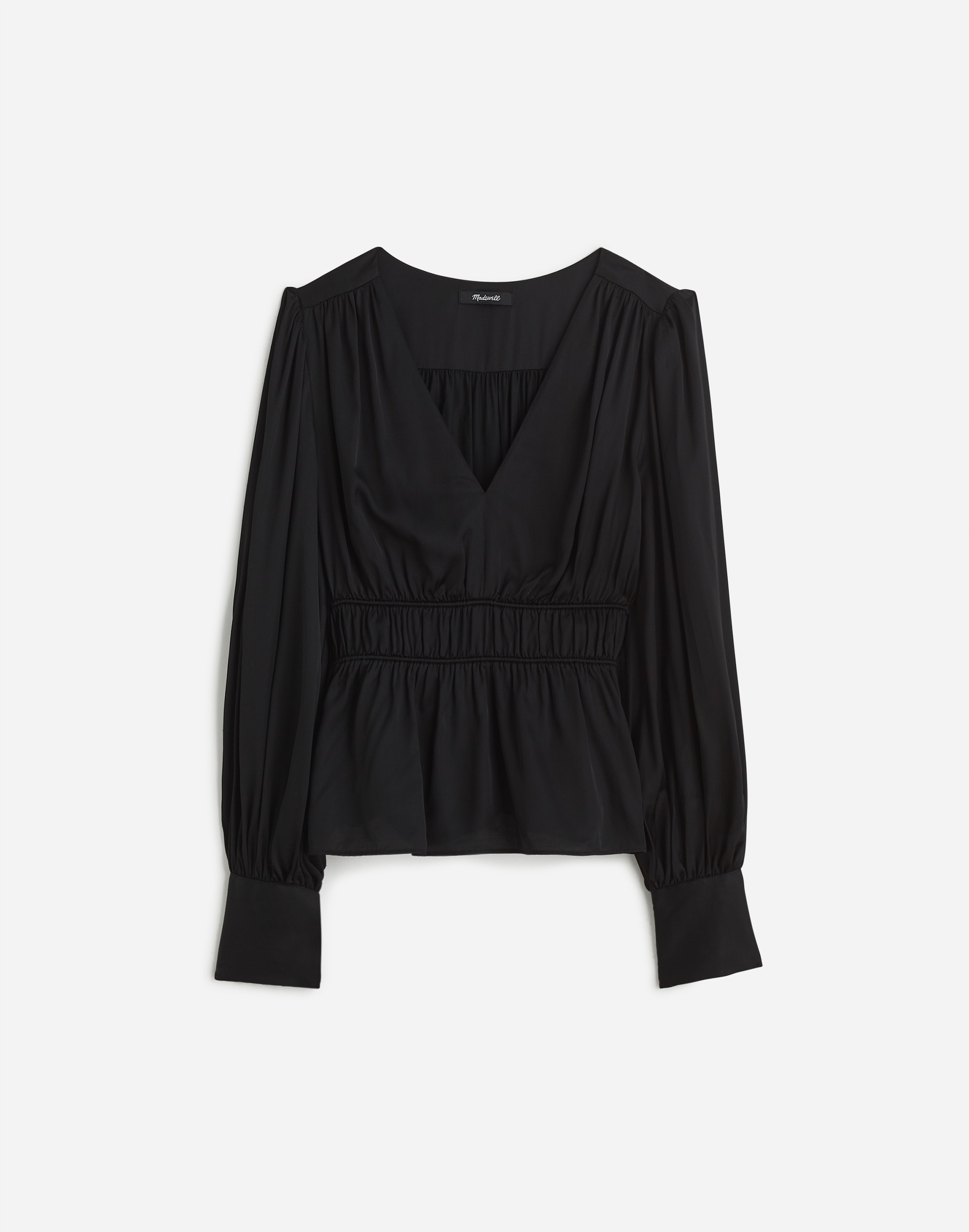 Long-Sleeve Peplum Top Satin | Madewell