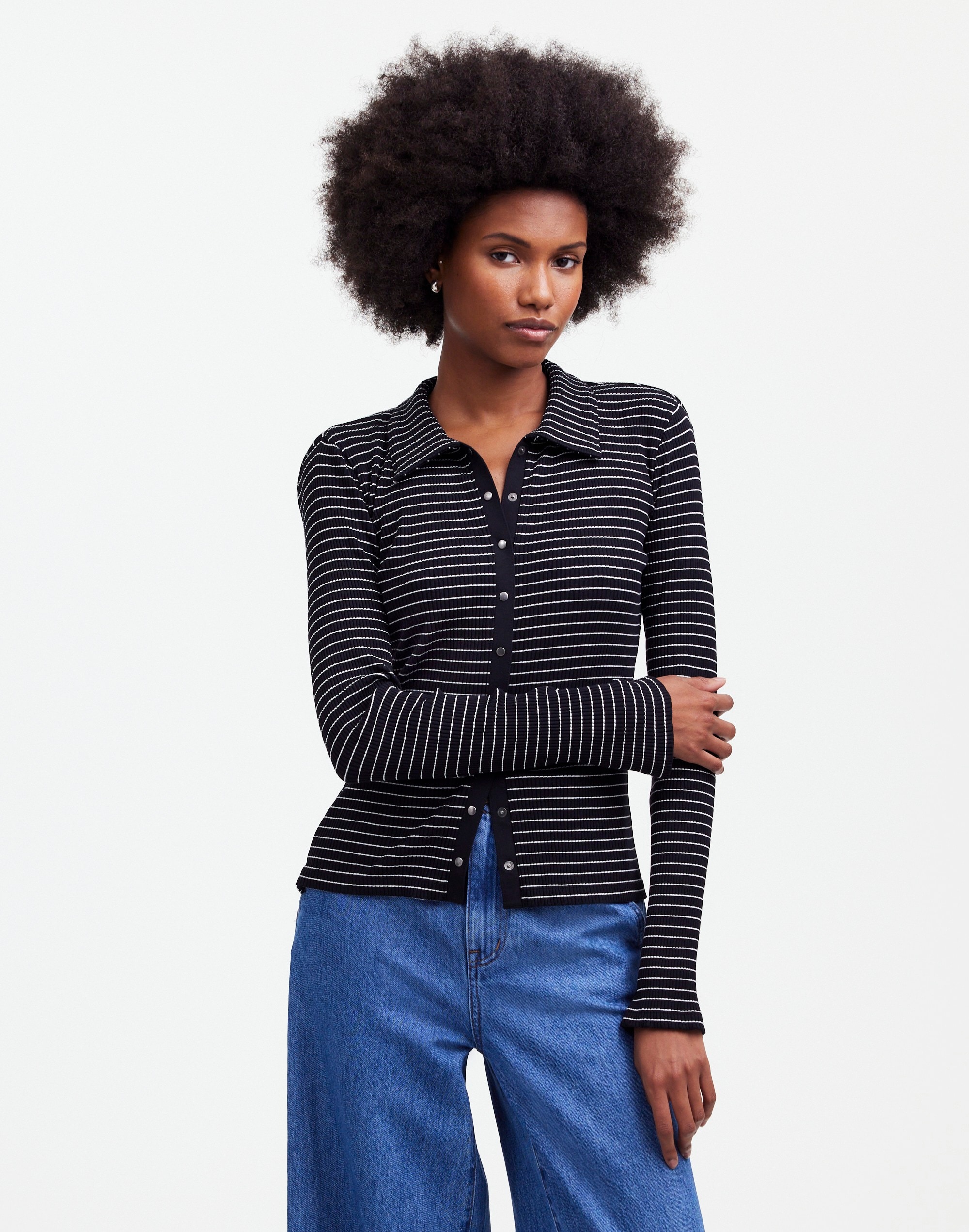 Snap-Front Cardigan Top | Madewell