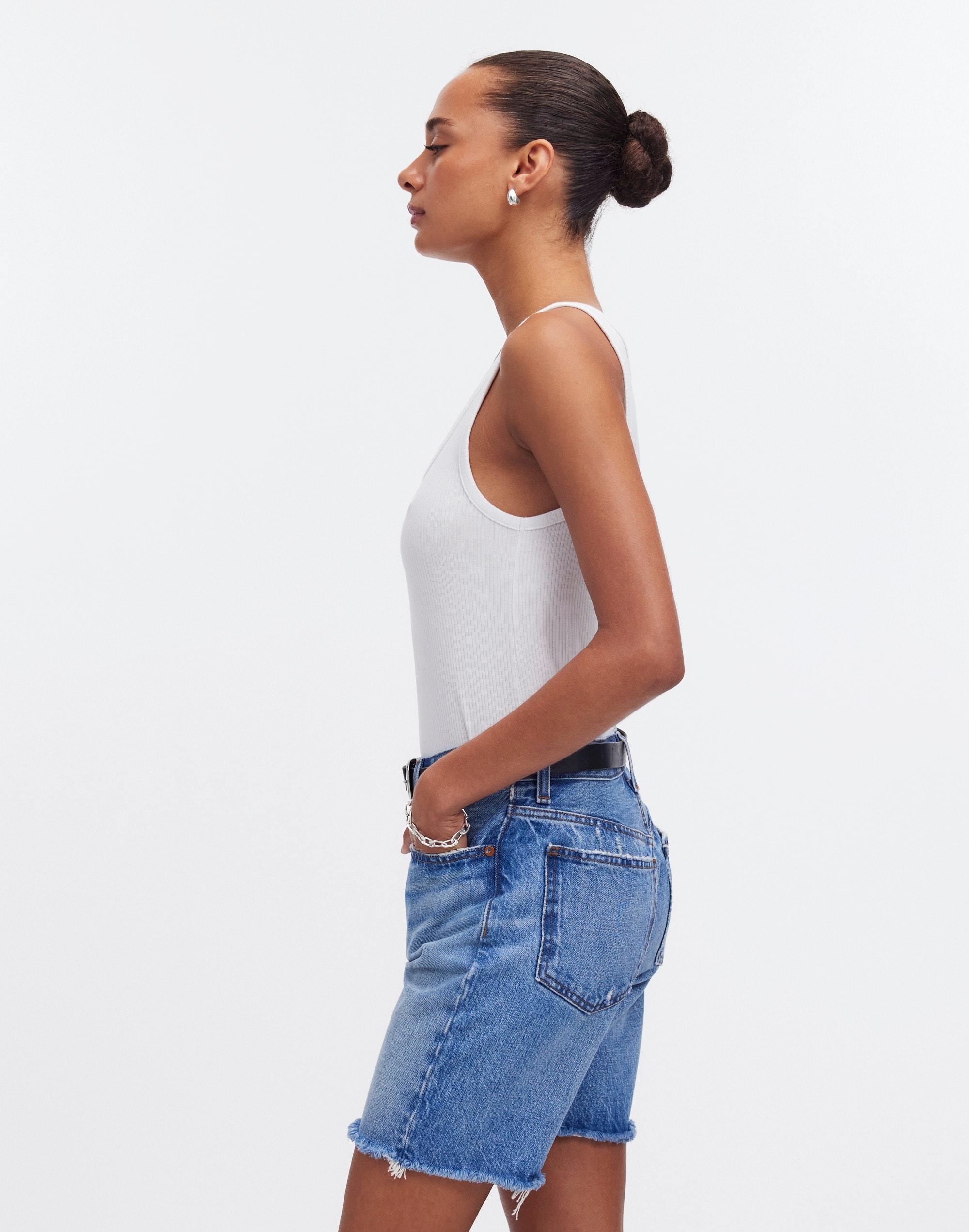 Long Denim Shorts Pedersen Wash | Madewell