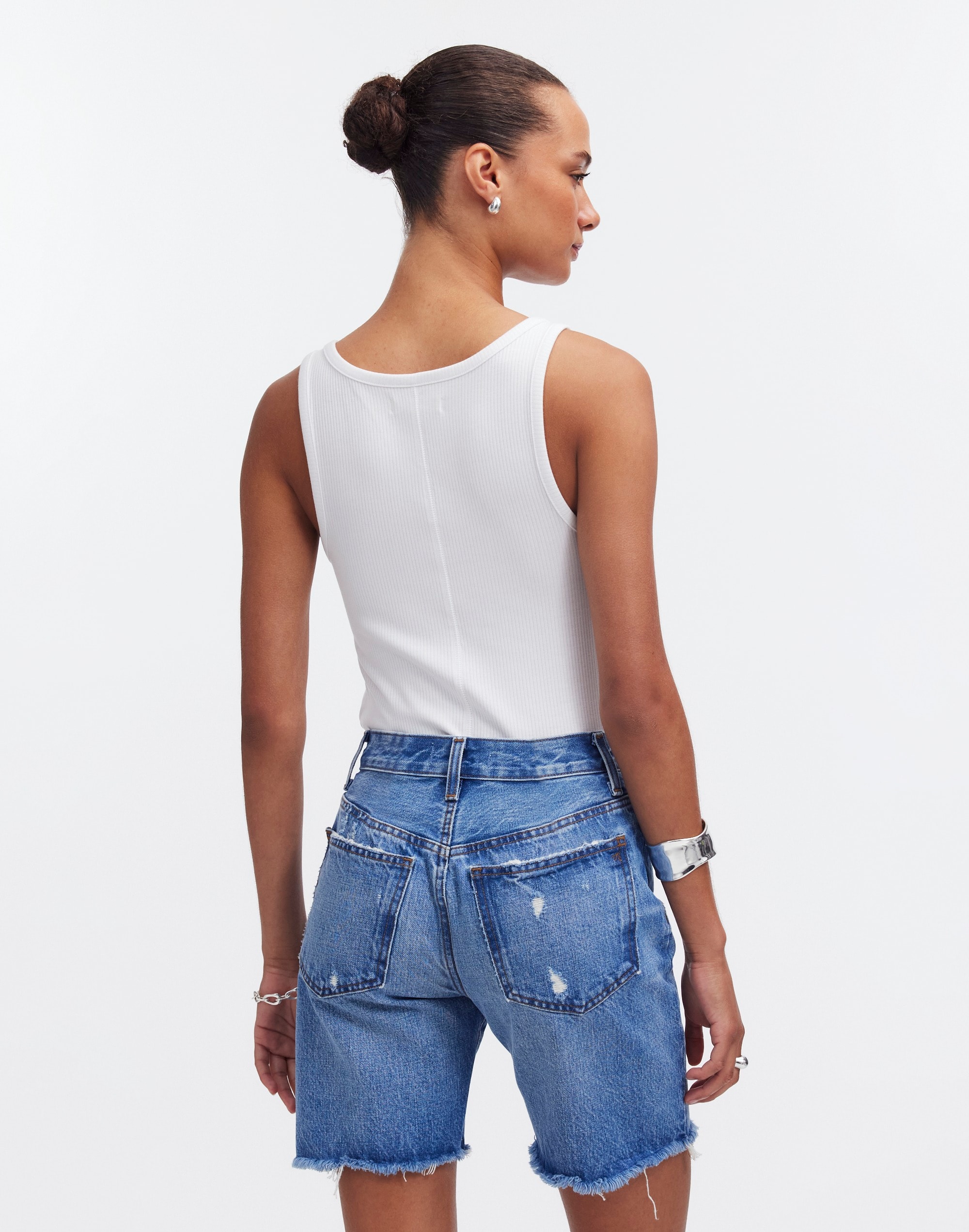 Long Denim Shorts Pedersen Wash | Madewell