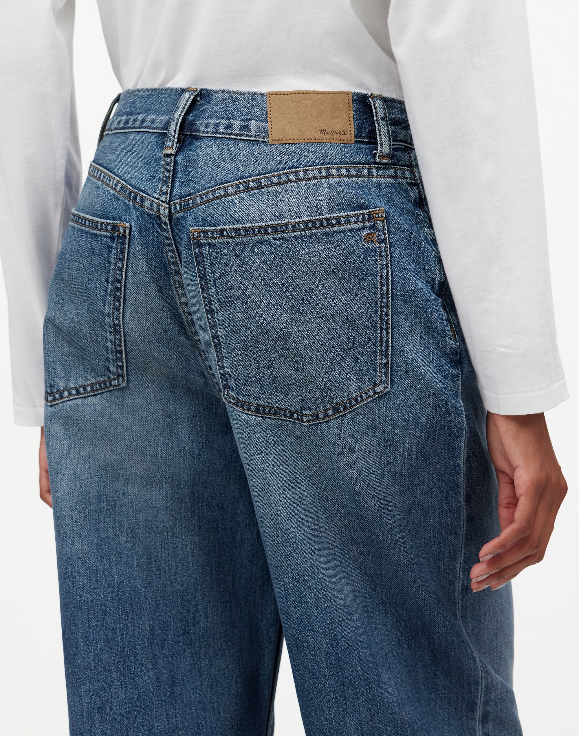 Madewell x Kaihara Denim Low-Slung Baggy Jeans Mustart Wash |