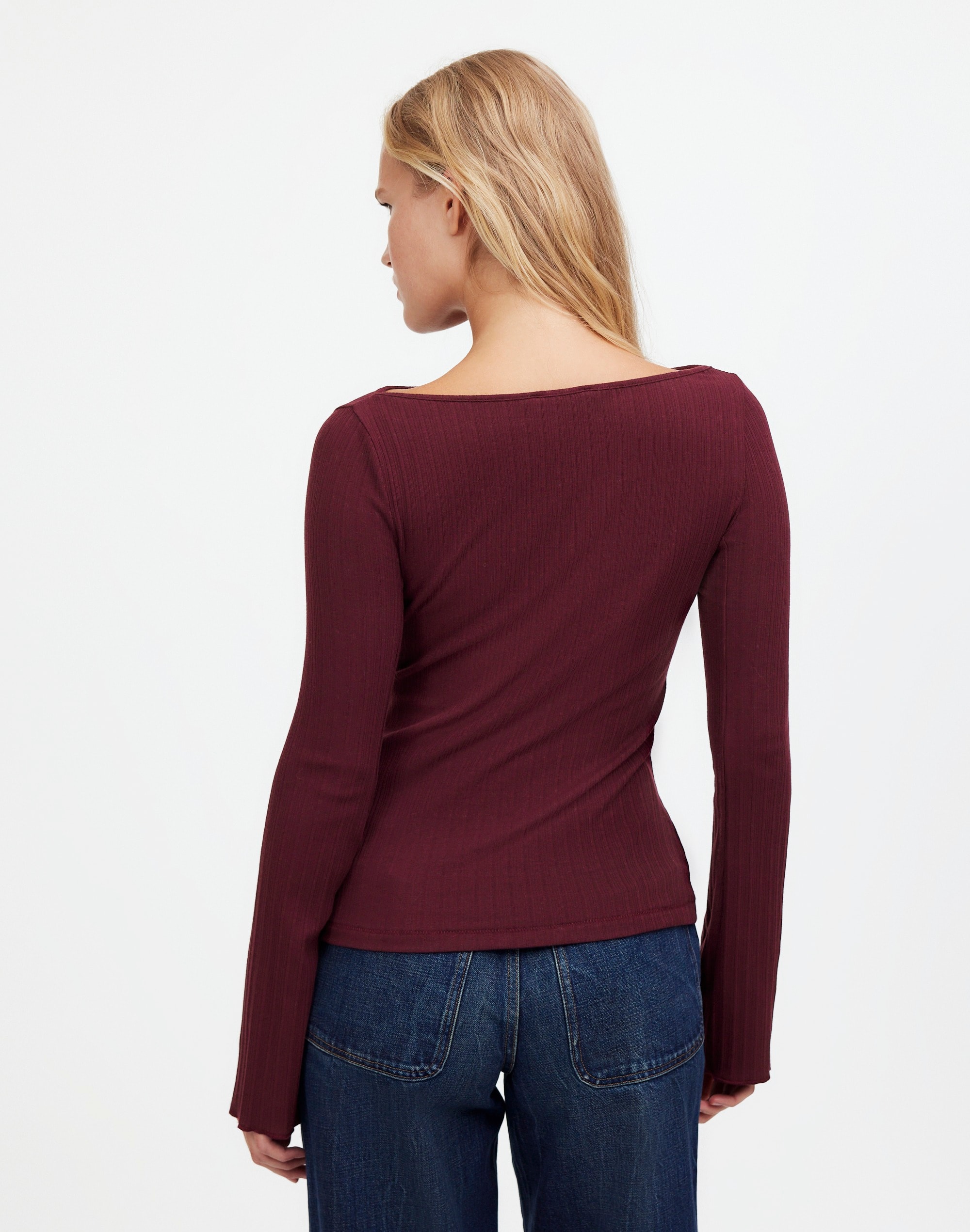 Ribbed Long-Sleeve Boatneck Top | Madewell