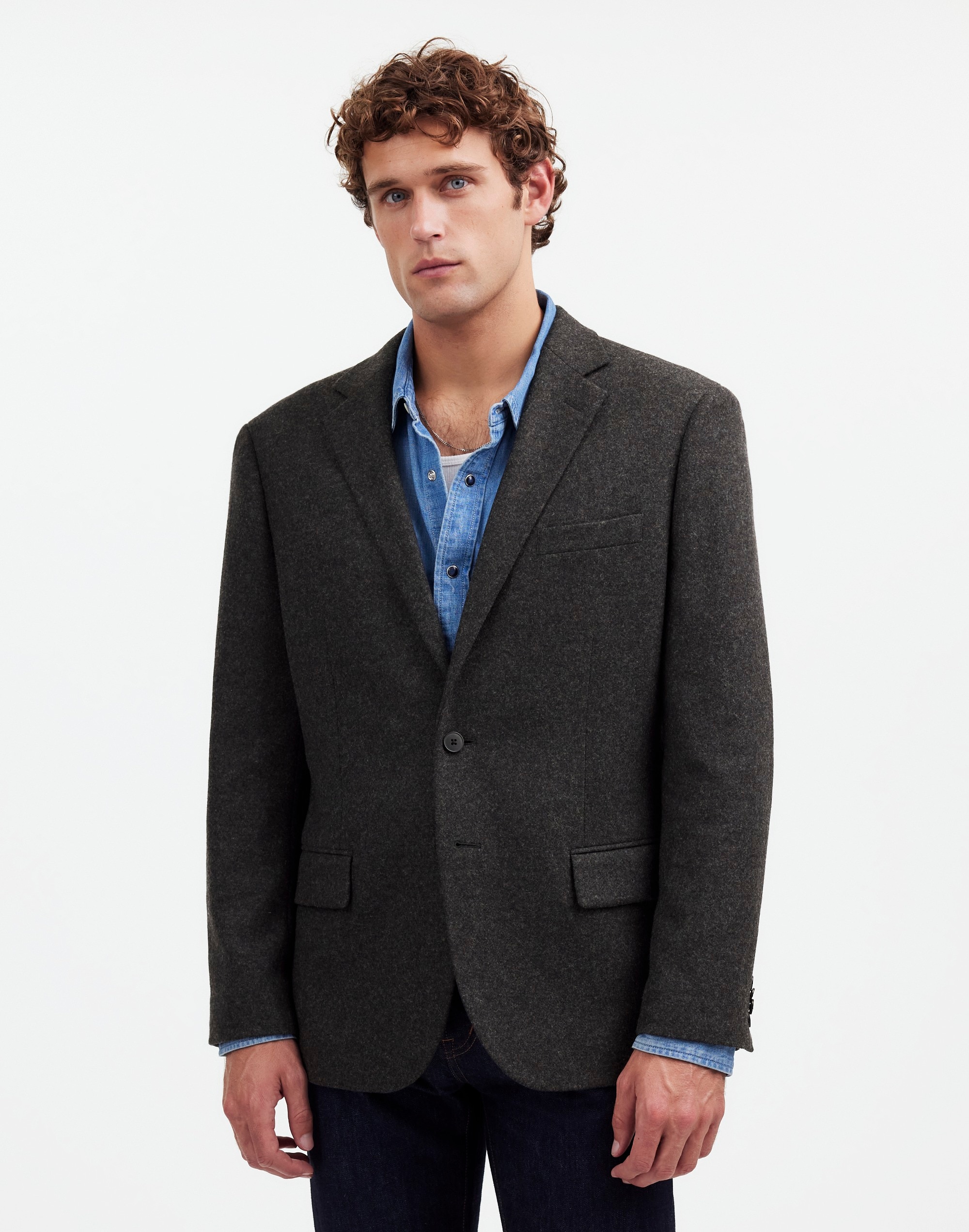 The Roebling Two-Button Blazer Italian Fabric | Madewell