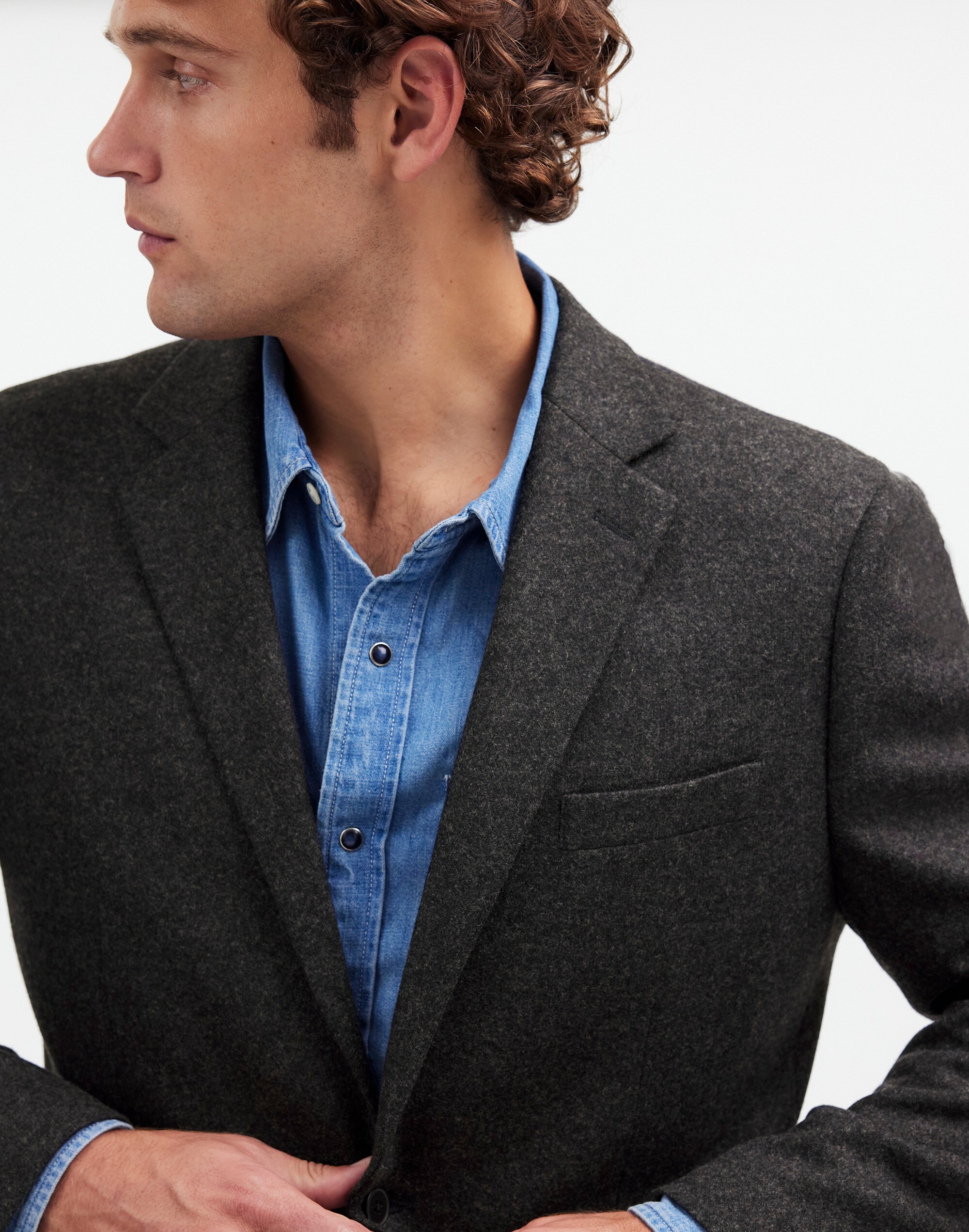 The Roebling Two-Button Blazer Italian Fabric | Madewell