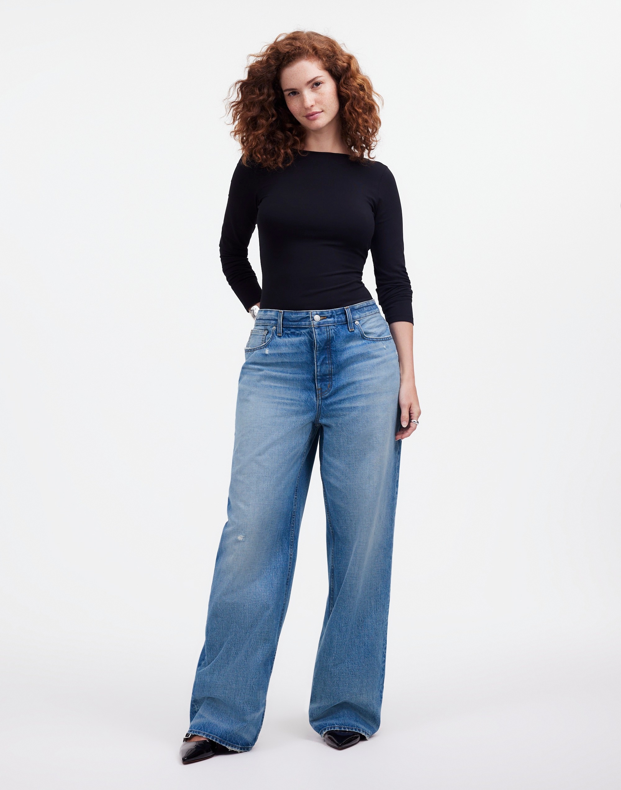 Curvy Low-Slung Baggy Jeans Hamburg Wash | Madewell