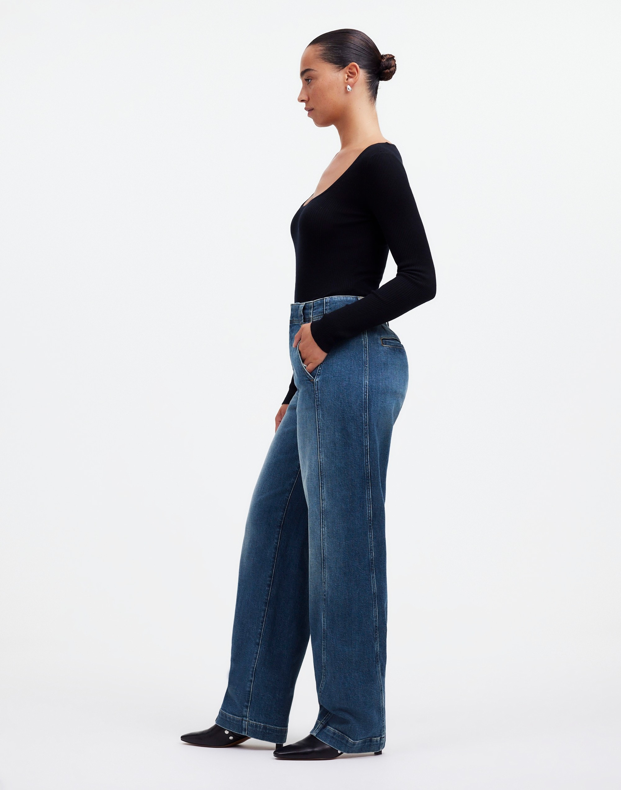 Curvy Tapered Denim Trousers Calvert Wash | Madewell