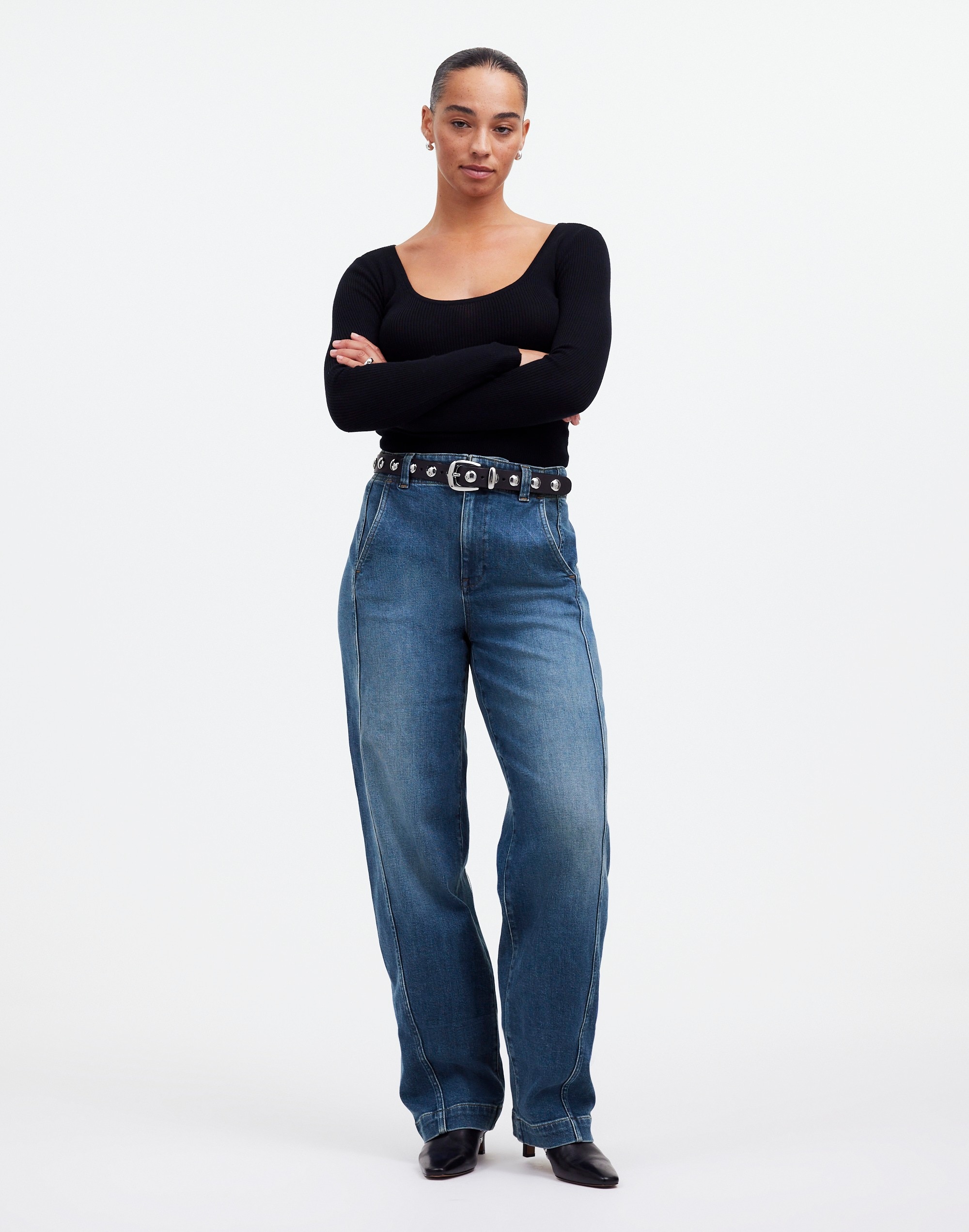 Curvy Tapered Denim Trousers Calvert Wash | Madewell