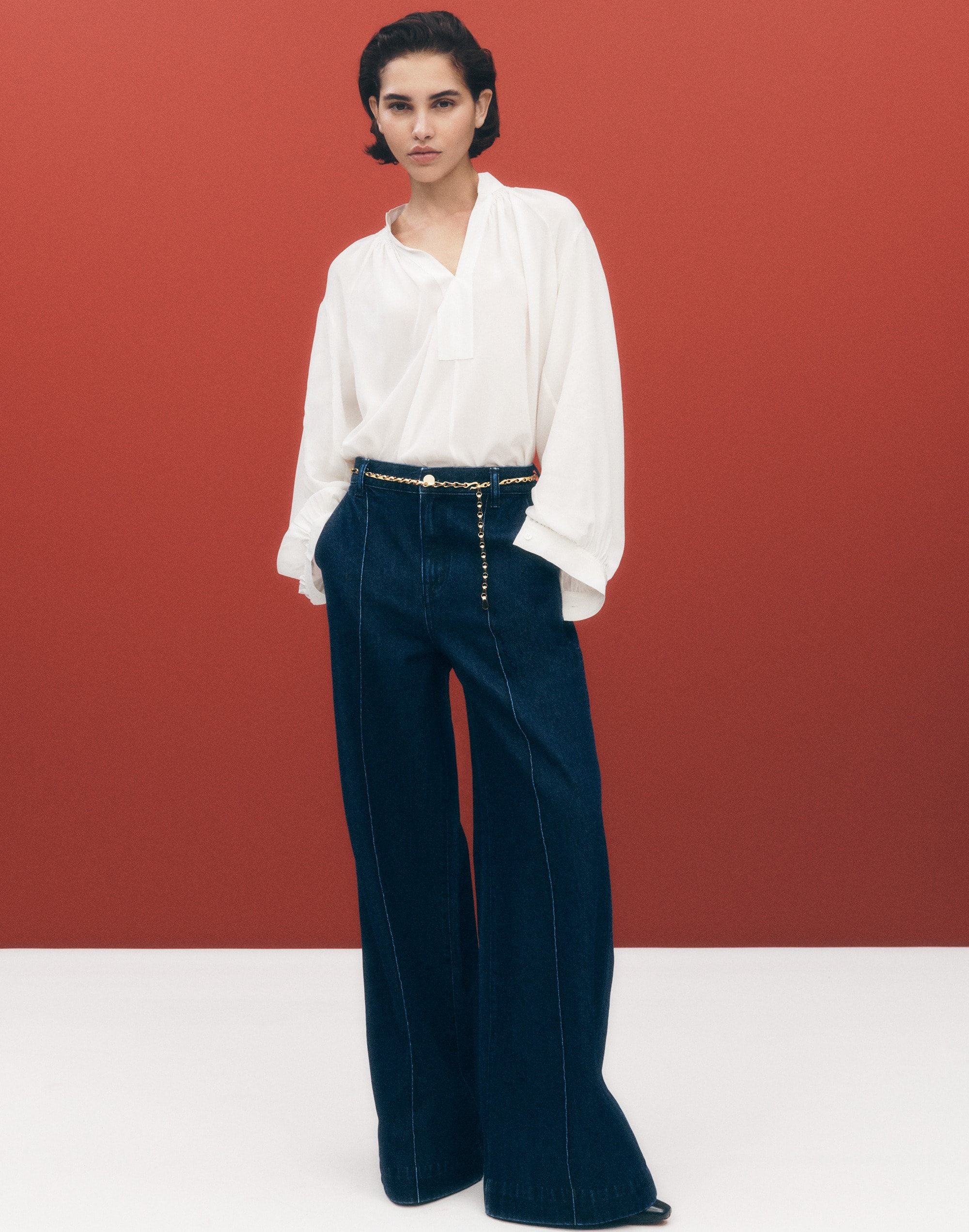 Superwide-Leg Trouser Jeans in Landrum Wash